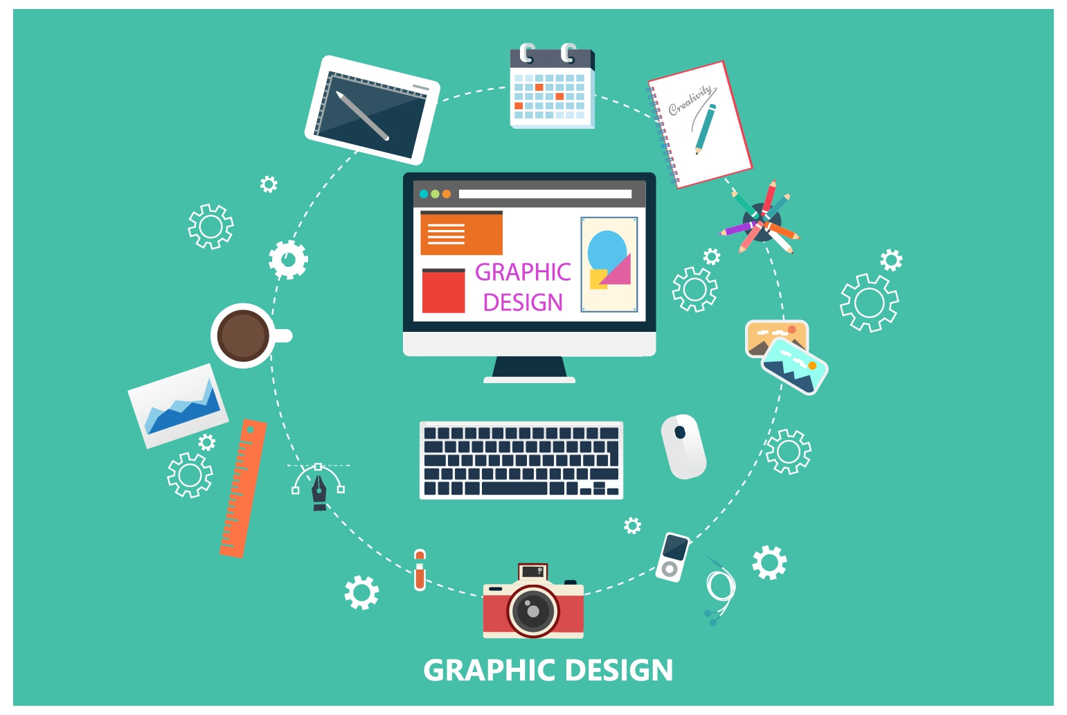 graphic design concepts with circle infographic illustration