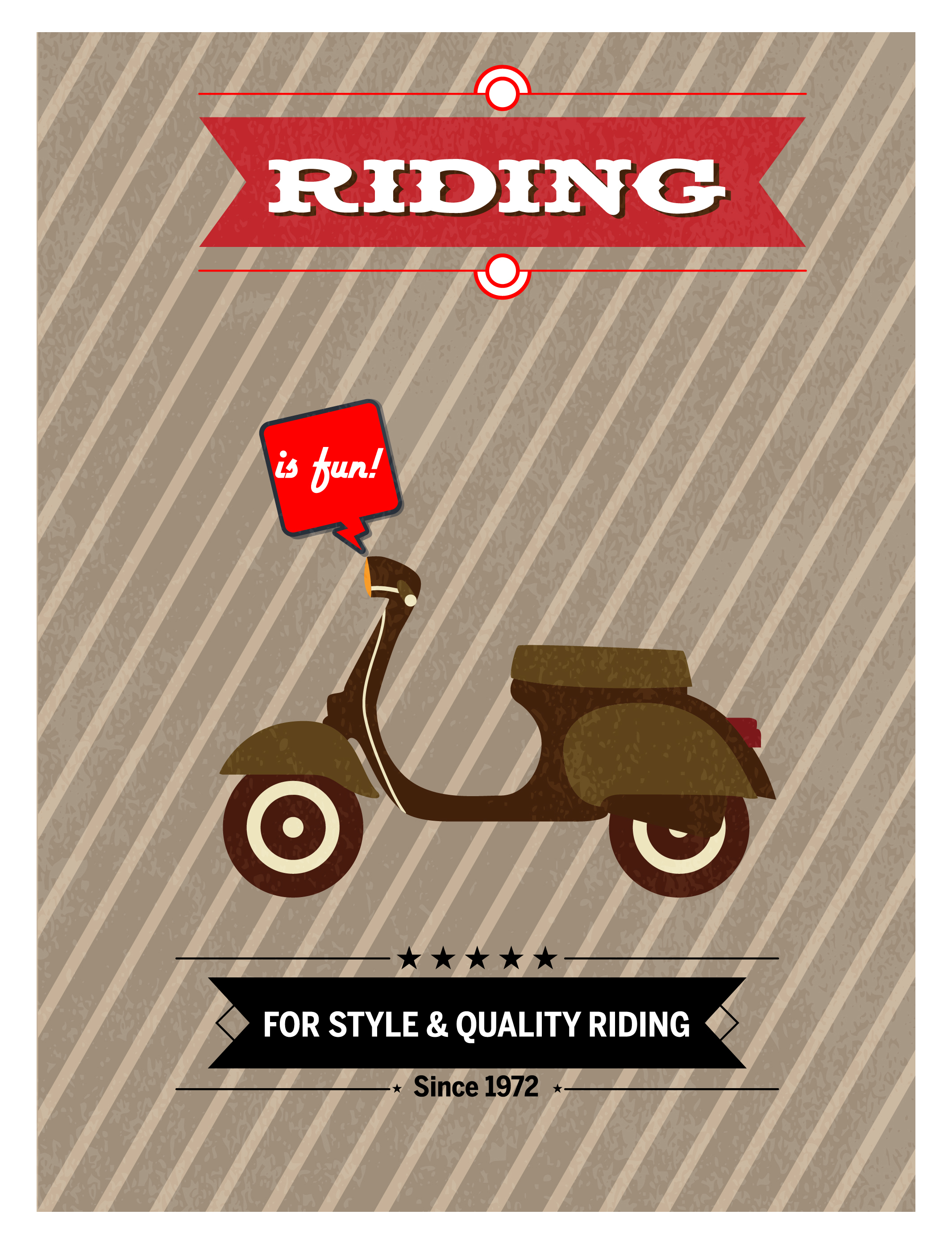 scooter poster design with vintage style