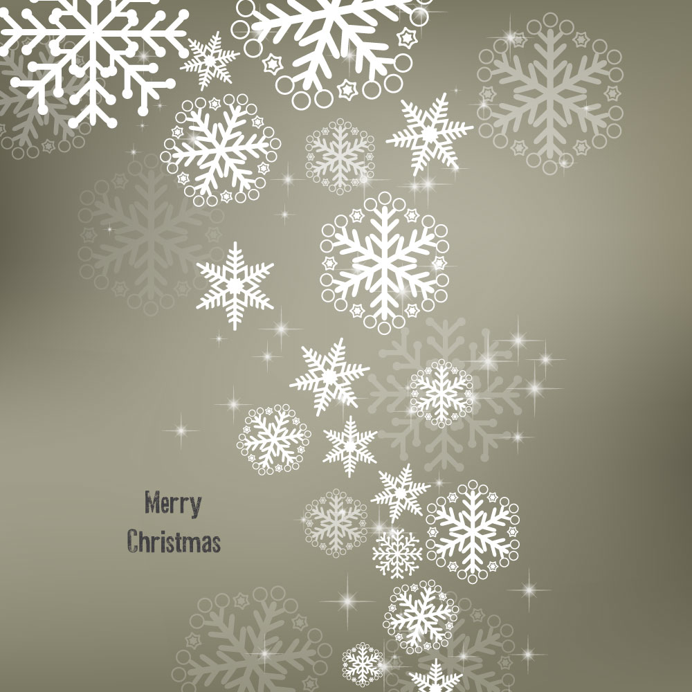 christmas design background with sparkling snowflakes