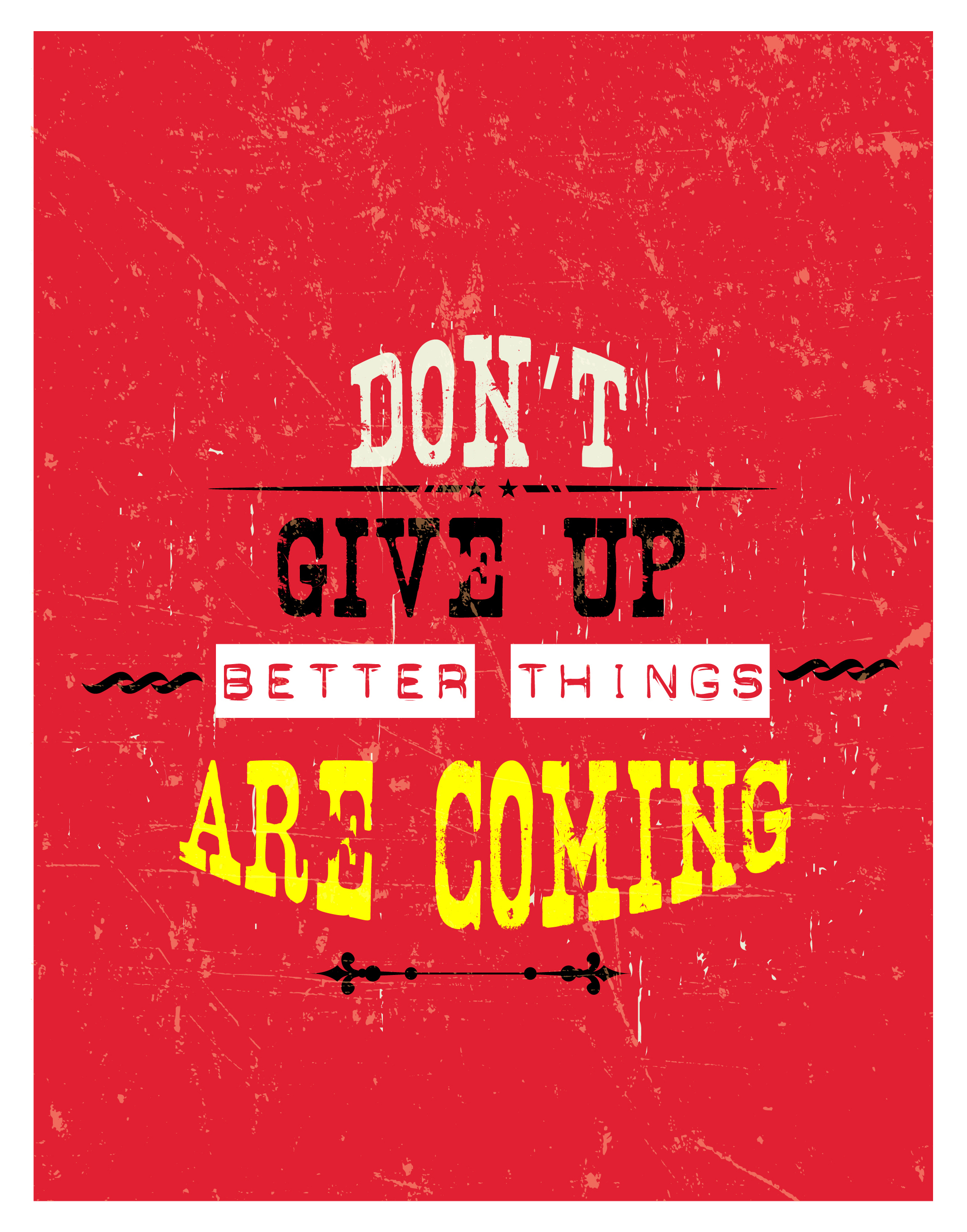 dont give up background illustration with retro style