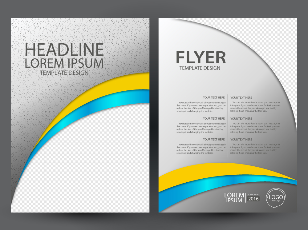 flyer design with curved illustration background