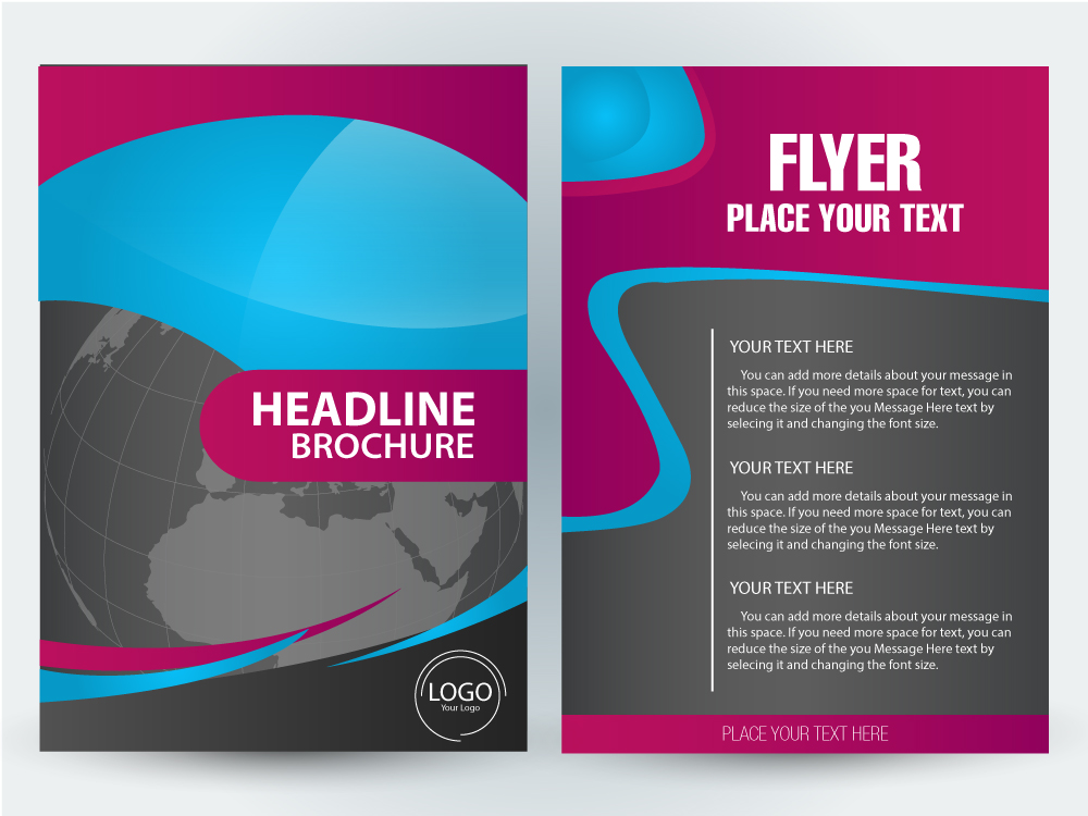 flyer brochure illustration with earth and curves design