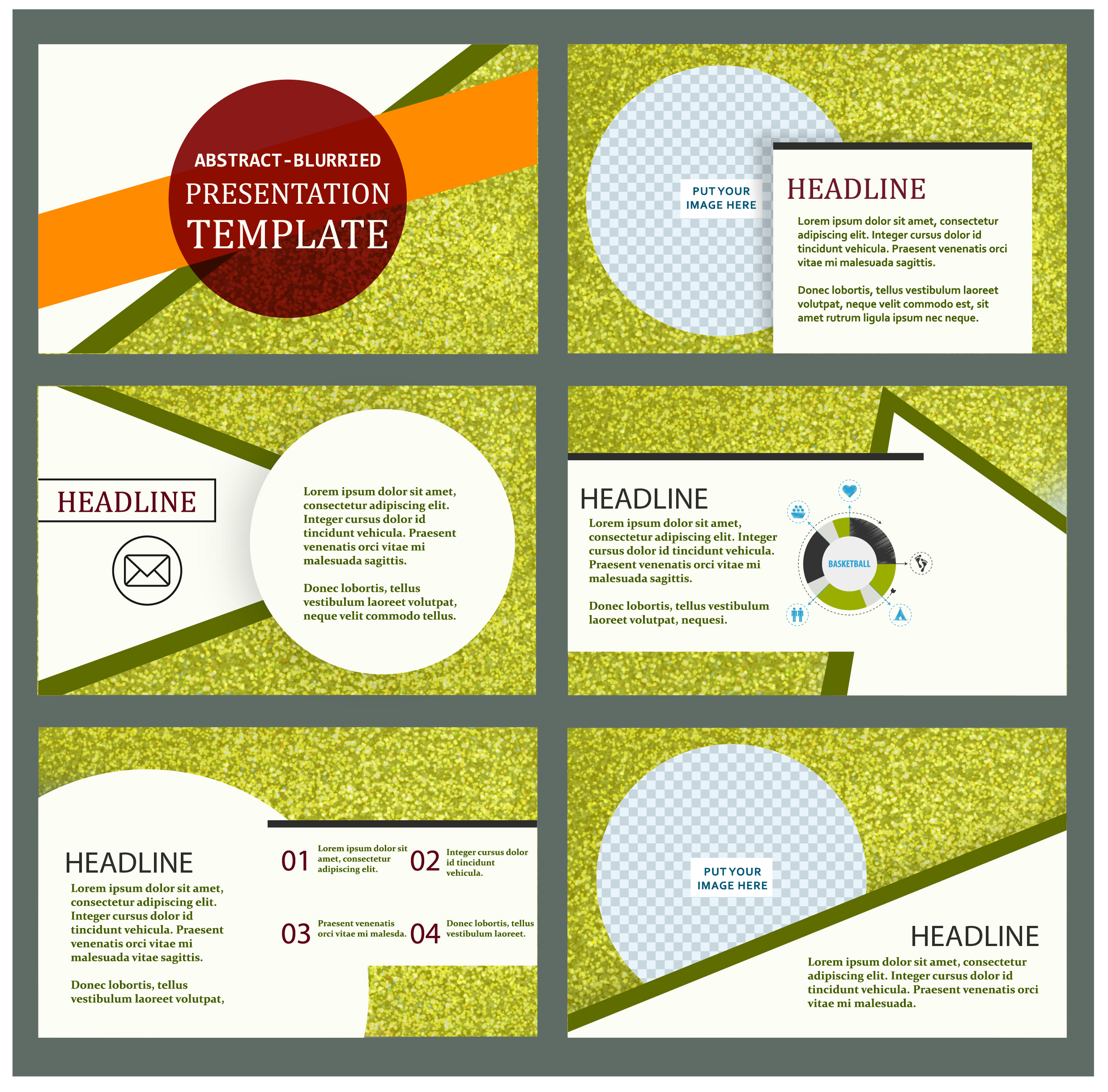 presentation template design with green abstract background