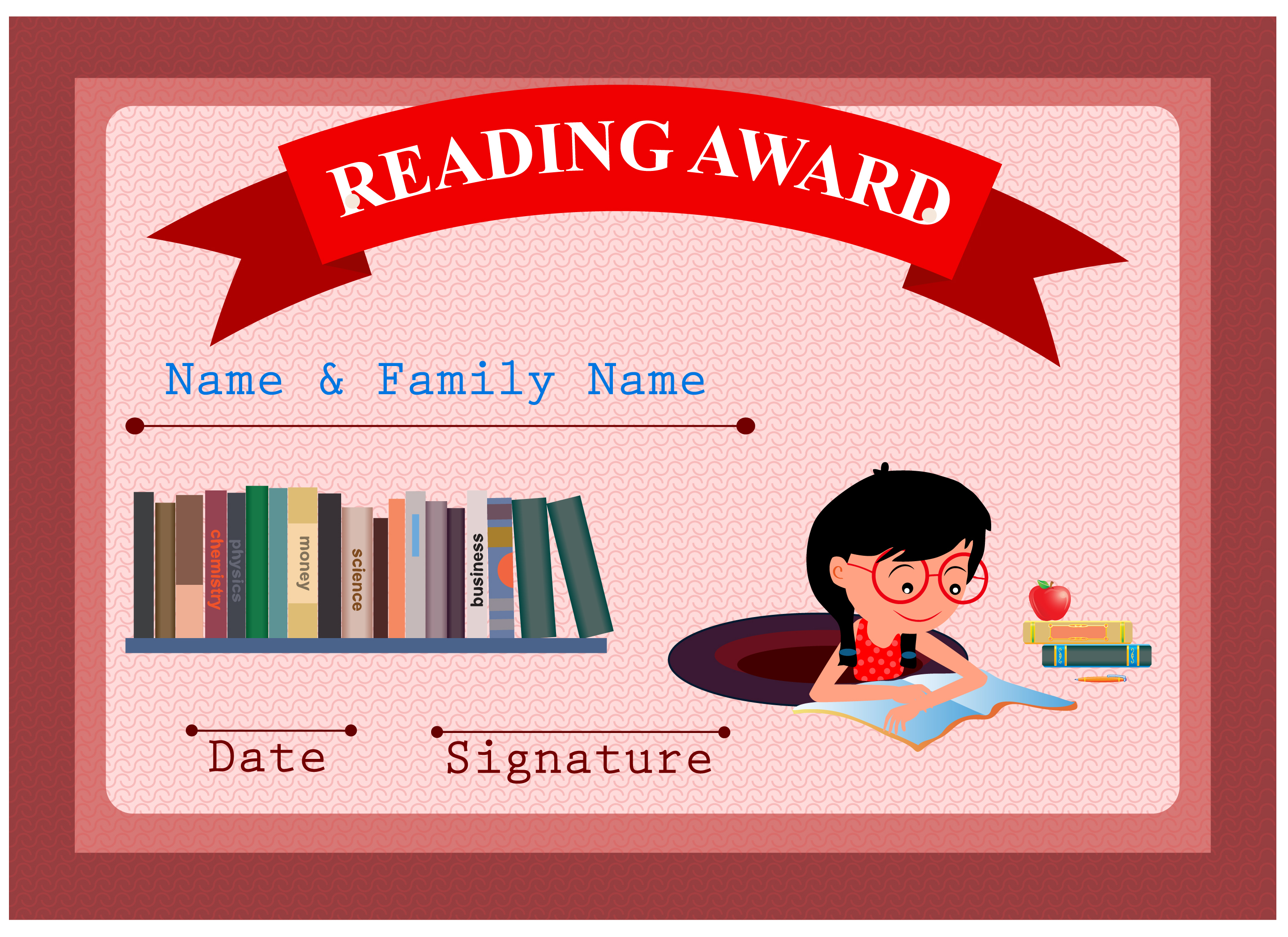 reading awards vector design with education illustration