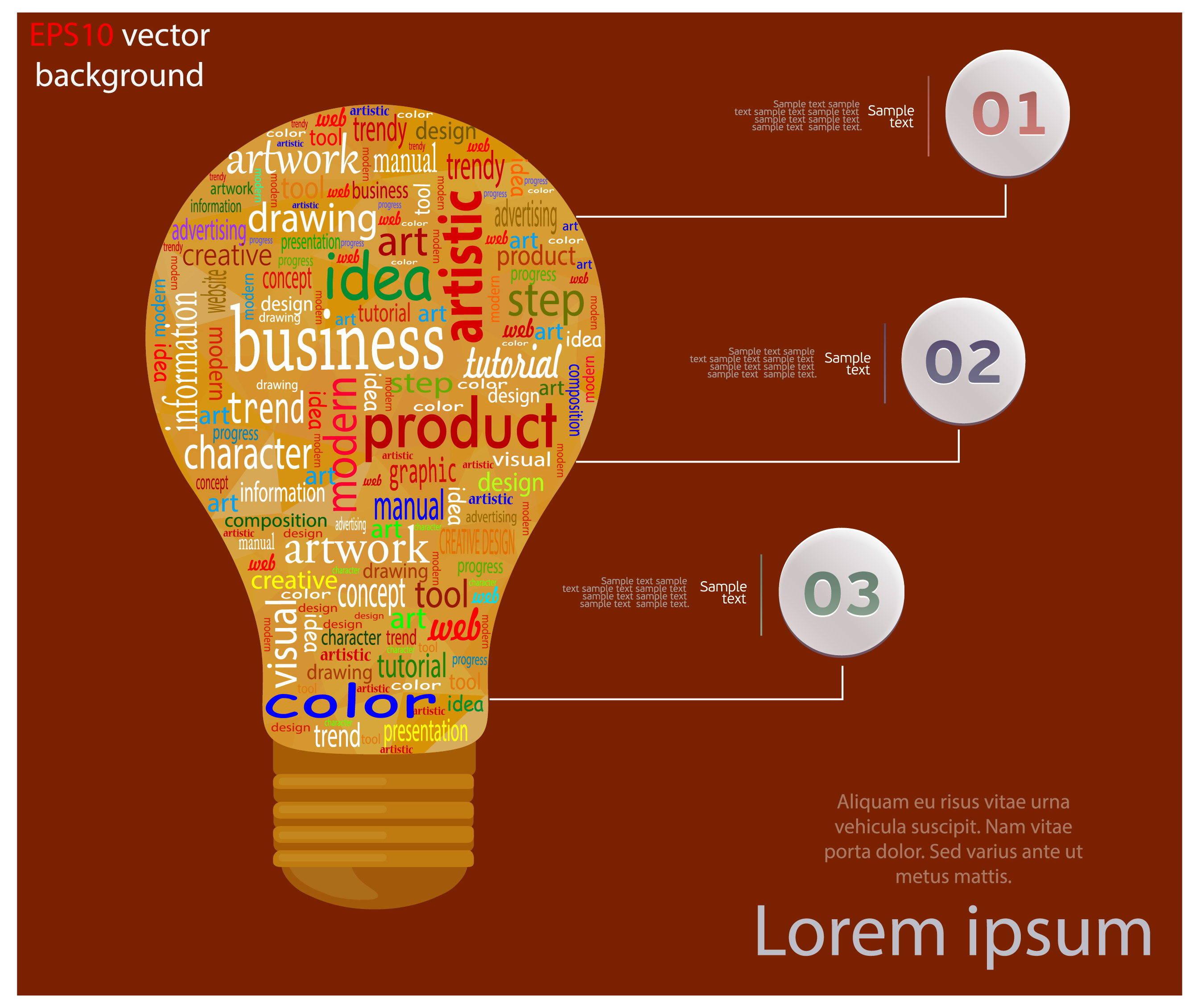 infographic vector illustration with artistic lightbulb