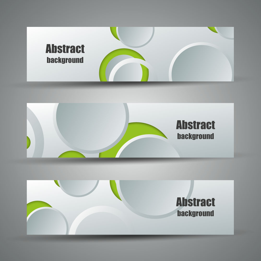 sets of abstract banners design with 3d circles