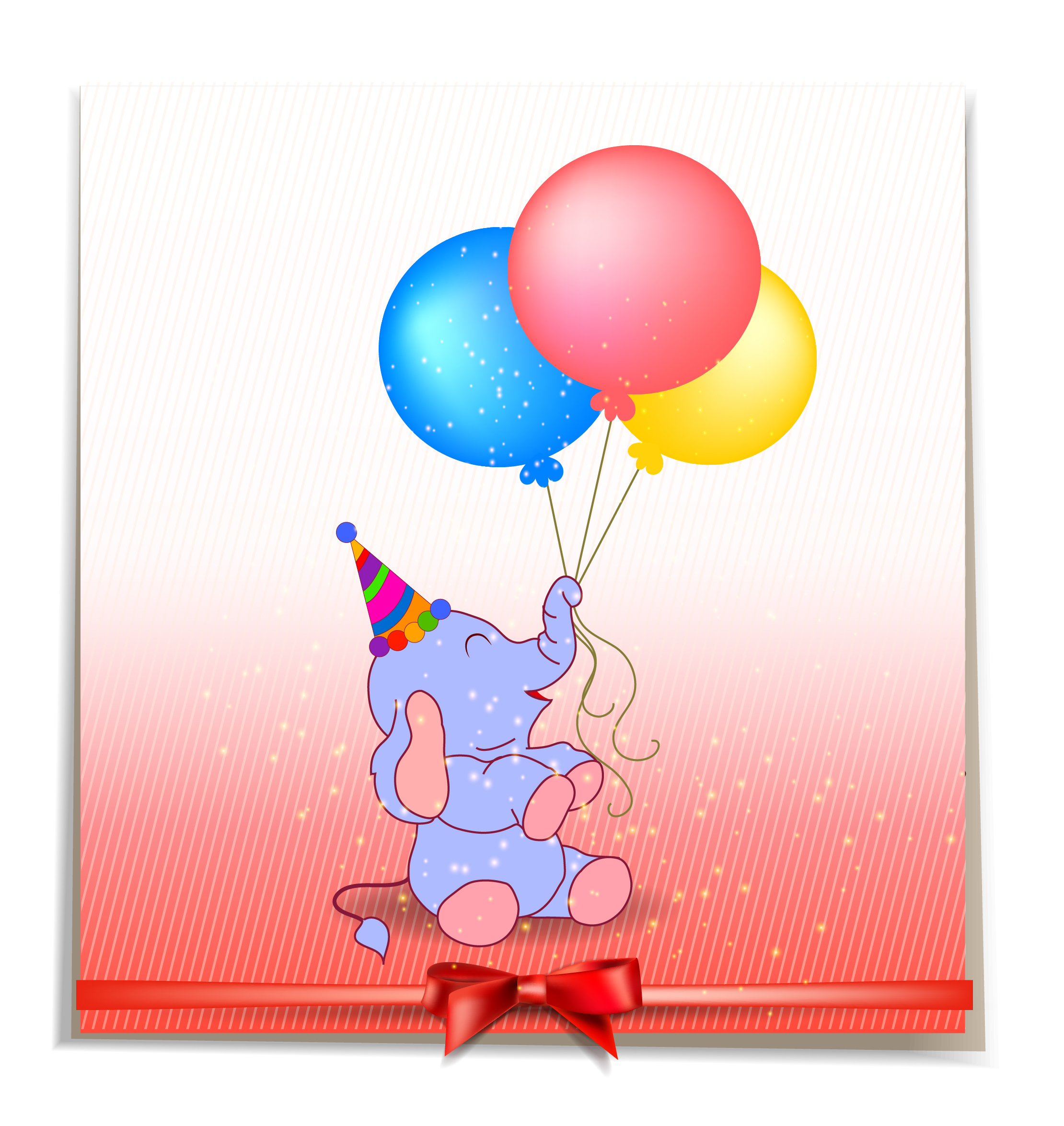 gift decor with cartoon elephant and balloon