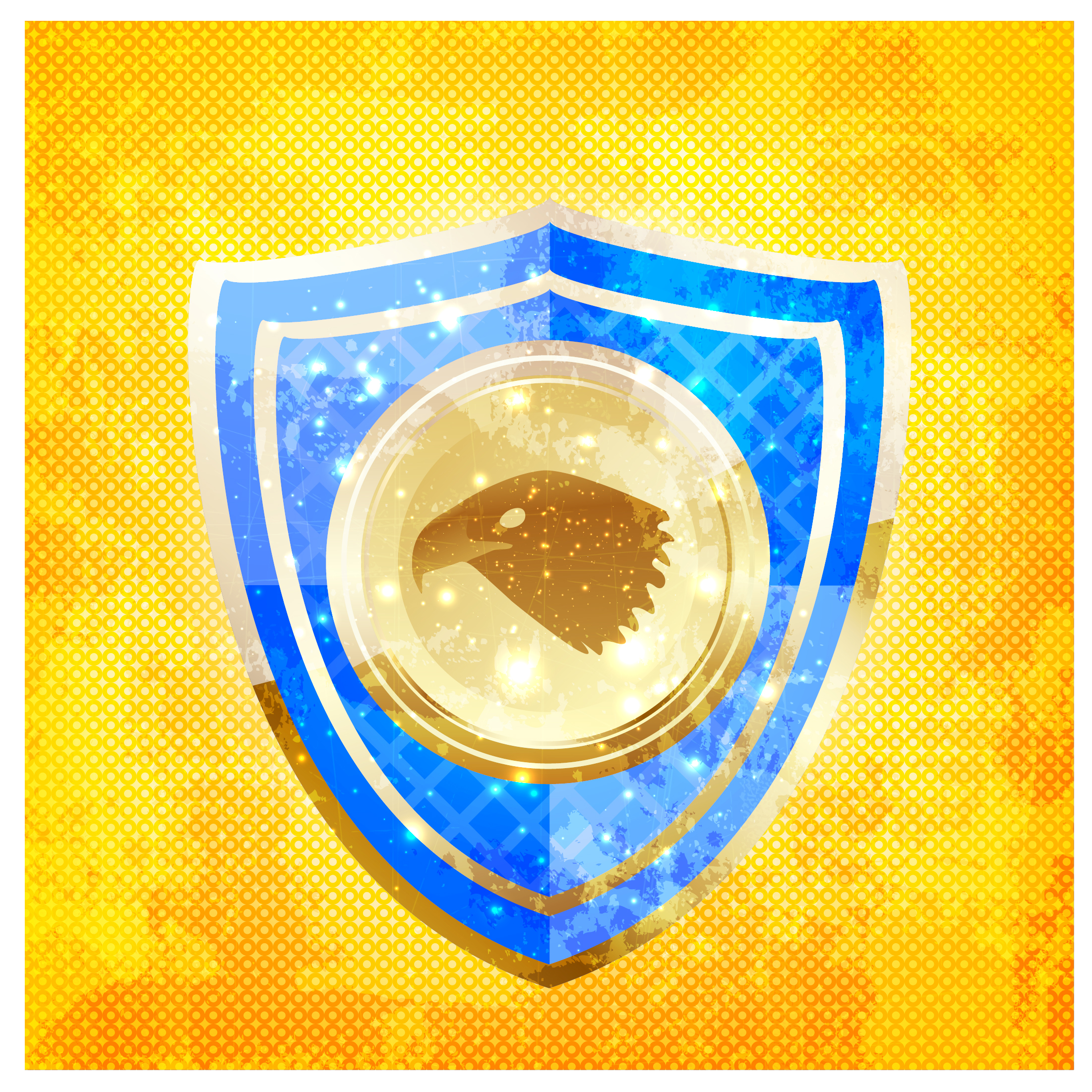 vector template with shiny shield background