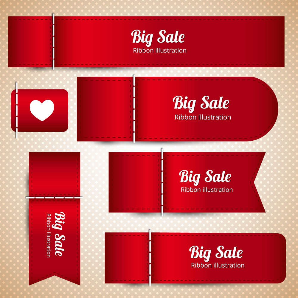 sets of red leather designed sale banners