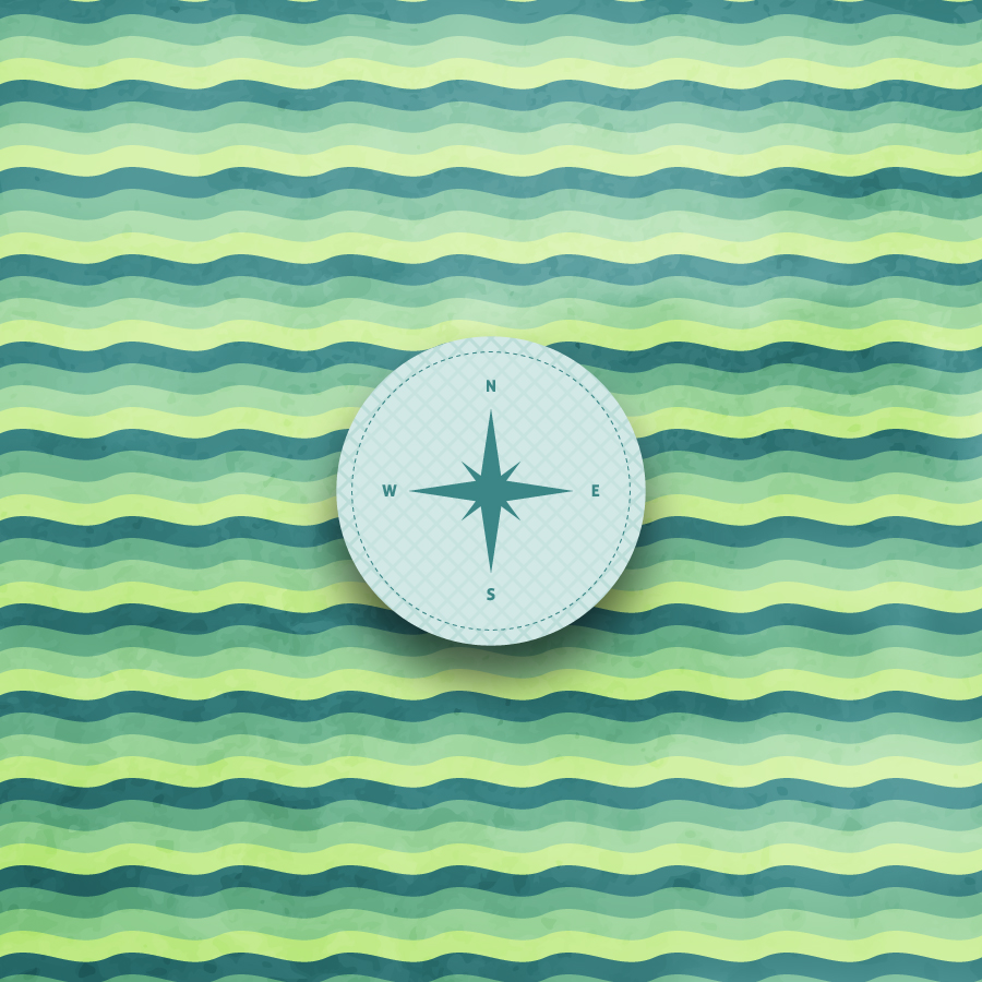 navigator compass on wave background