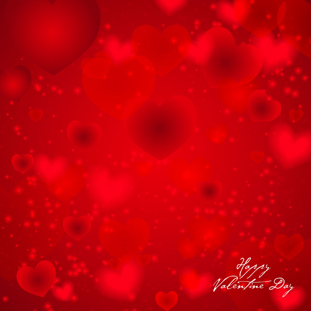 red heart happy valentine day background