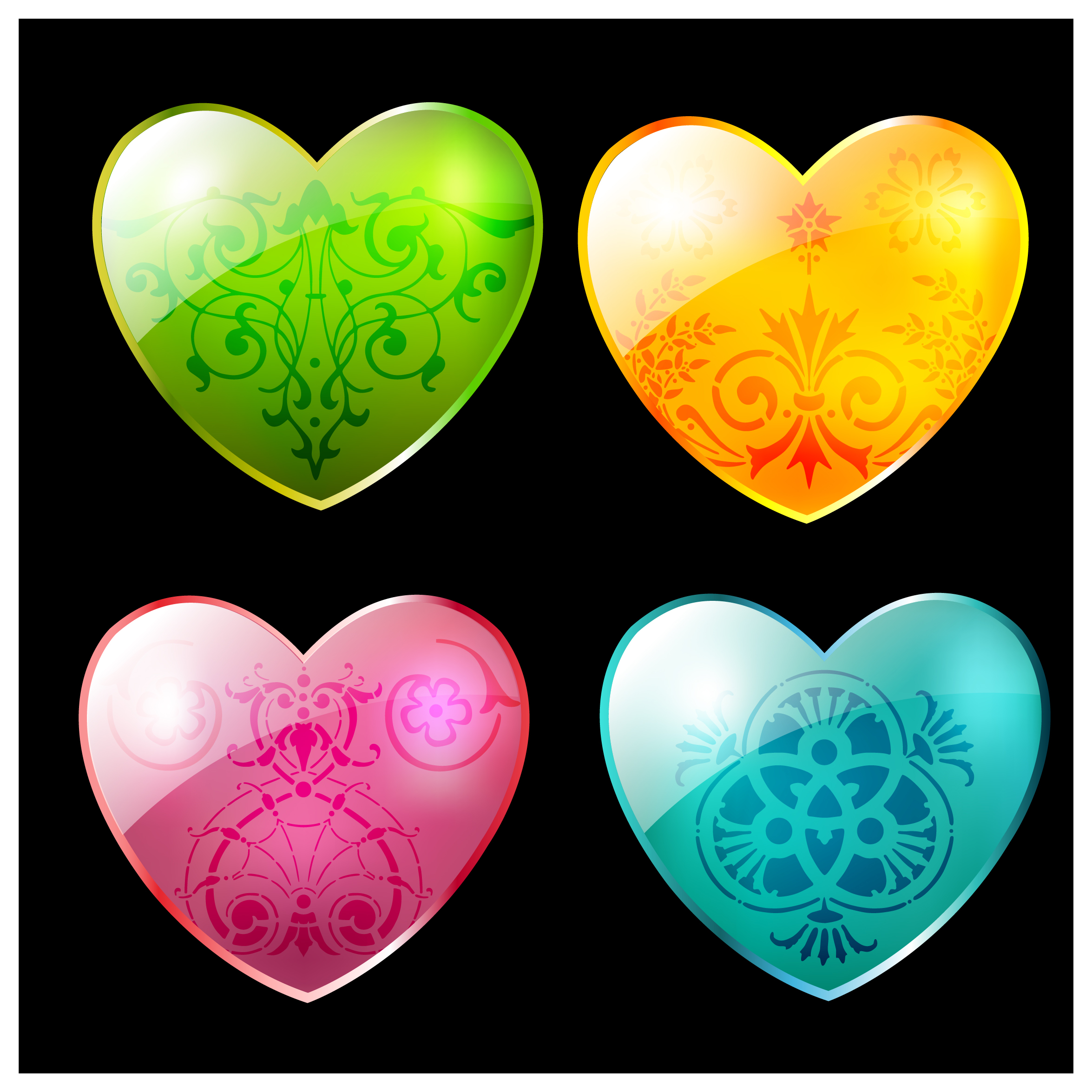 heart shape decor swirl