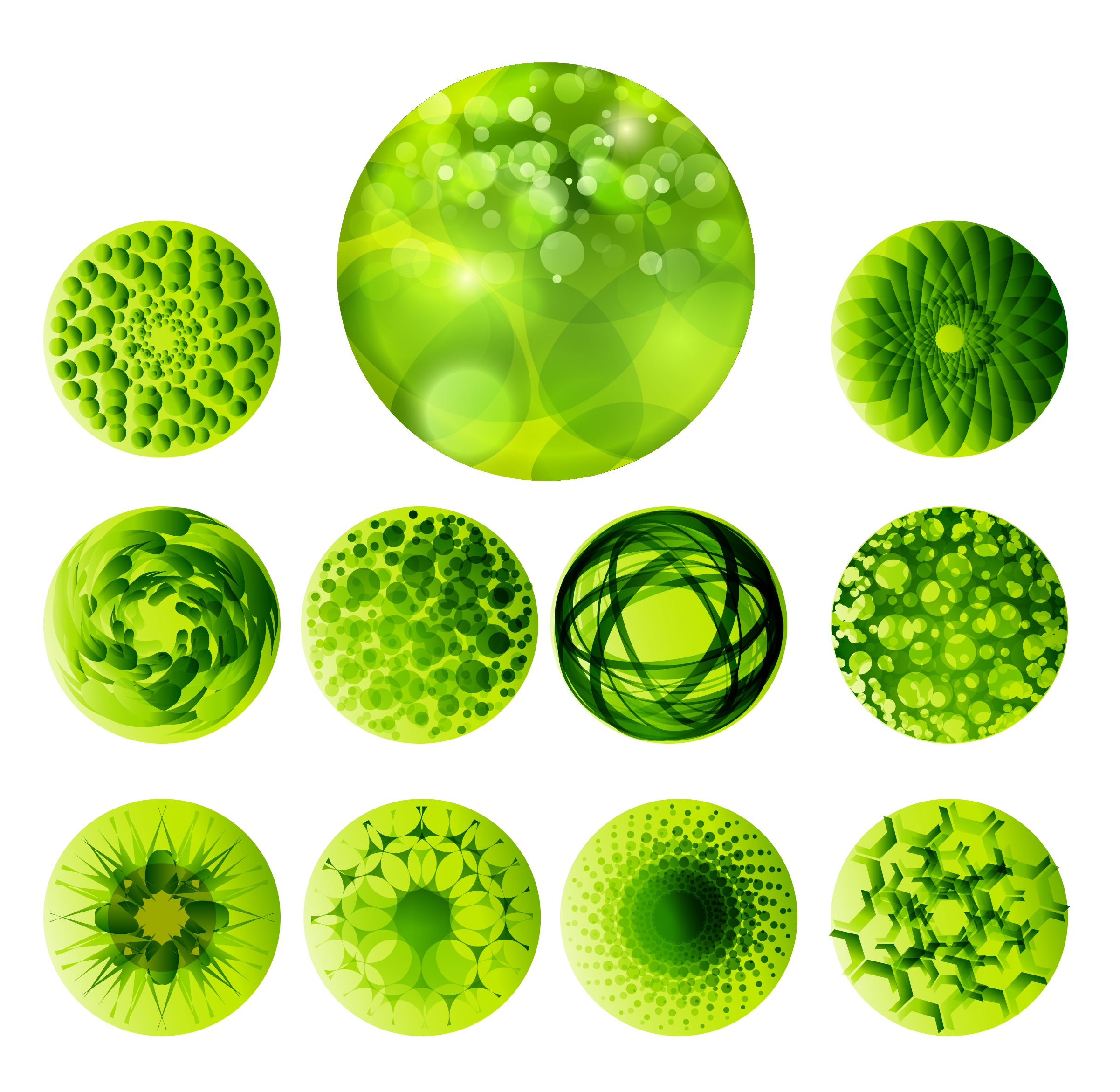 abstract green ball design collections