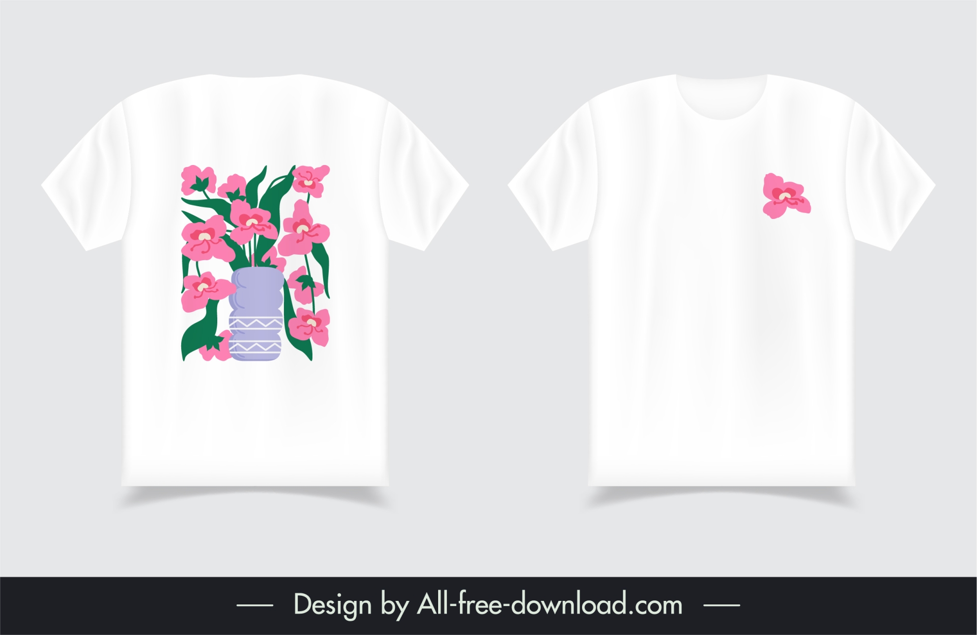  tshirt design template flat flowerpot decor