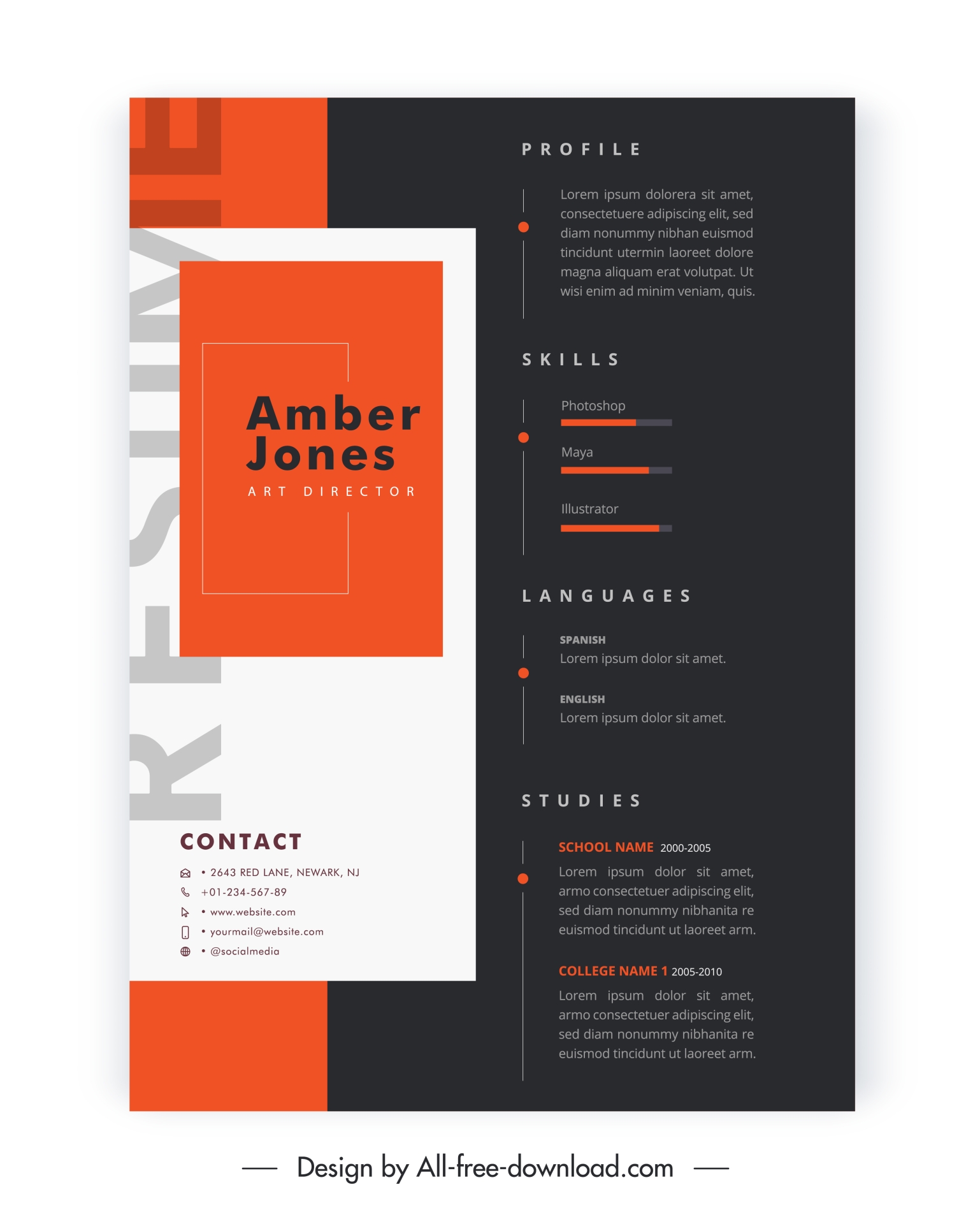 programer cv template elegant contrastlayout