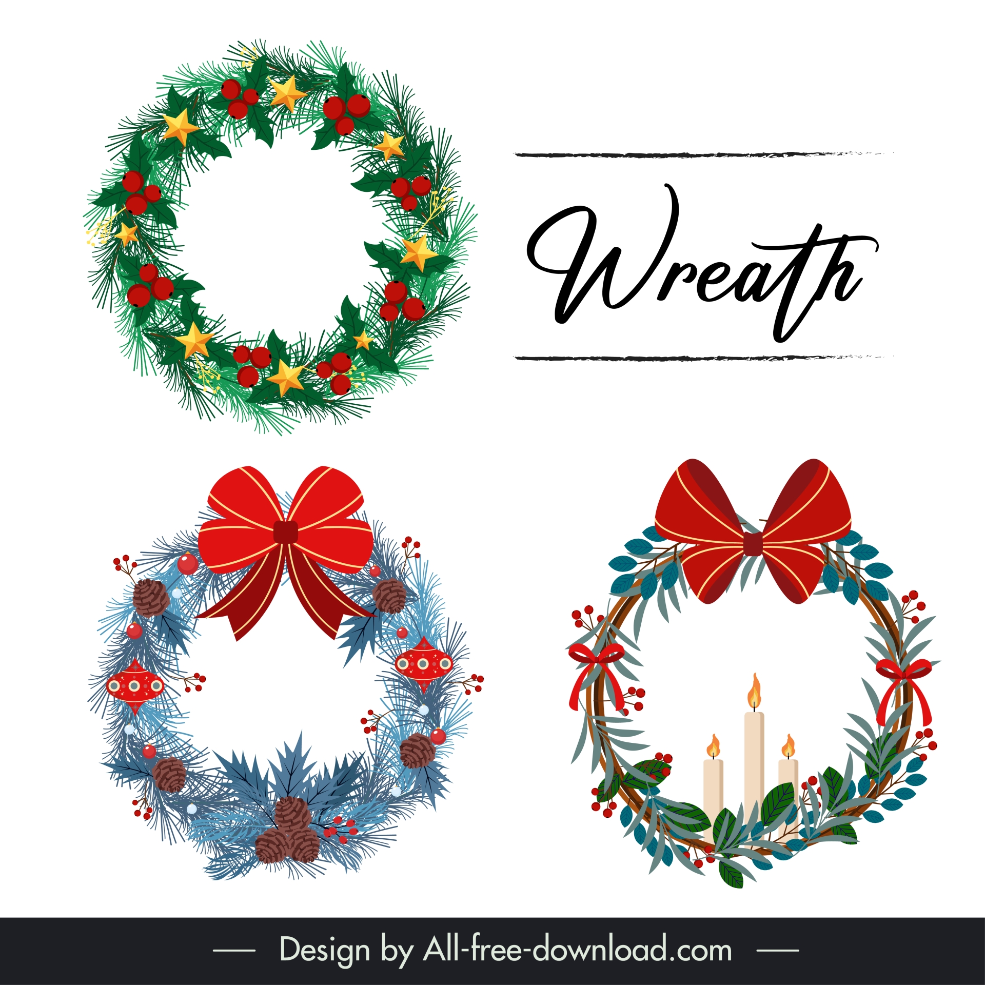 christmas design elements elegant classic wreath decor