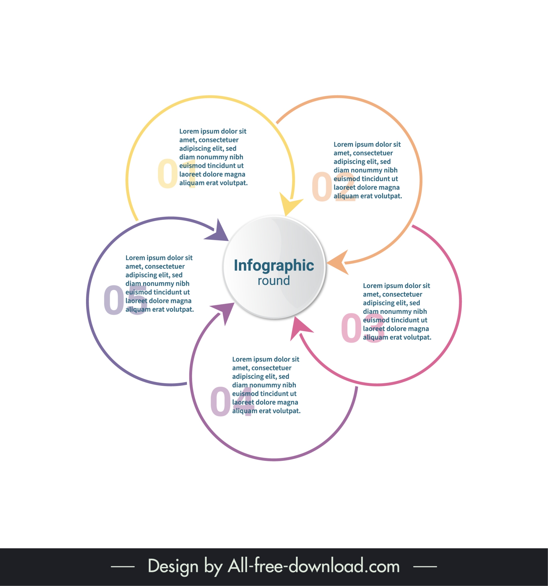 infographic design elements round arrows symmetry 