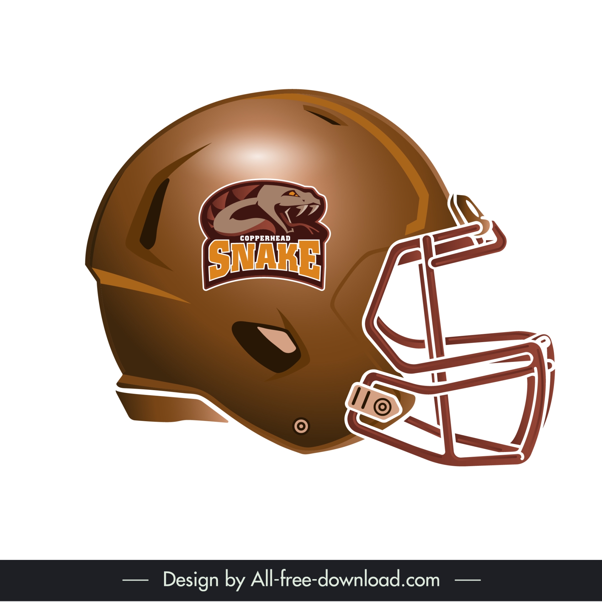 football helmet logo shiny modern flat