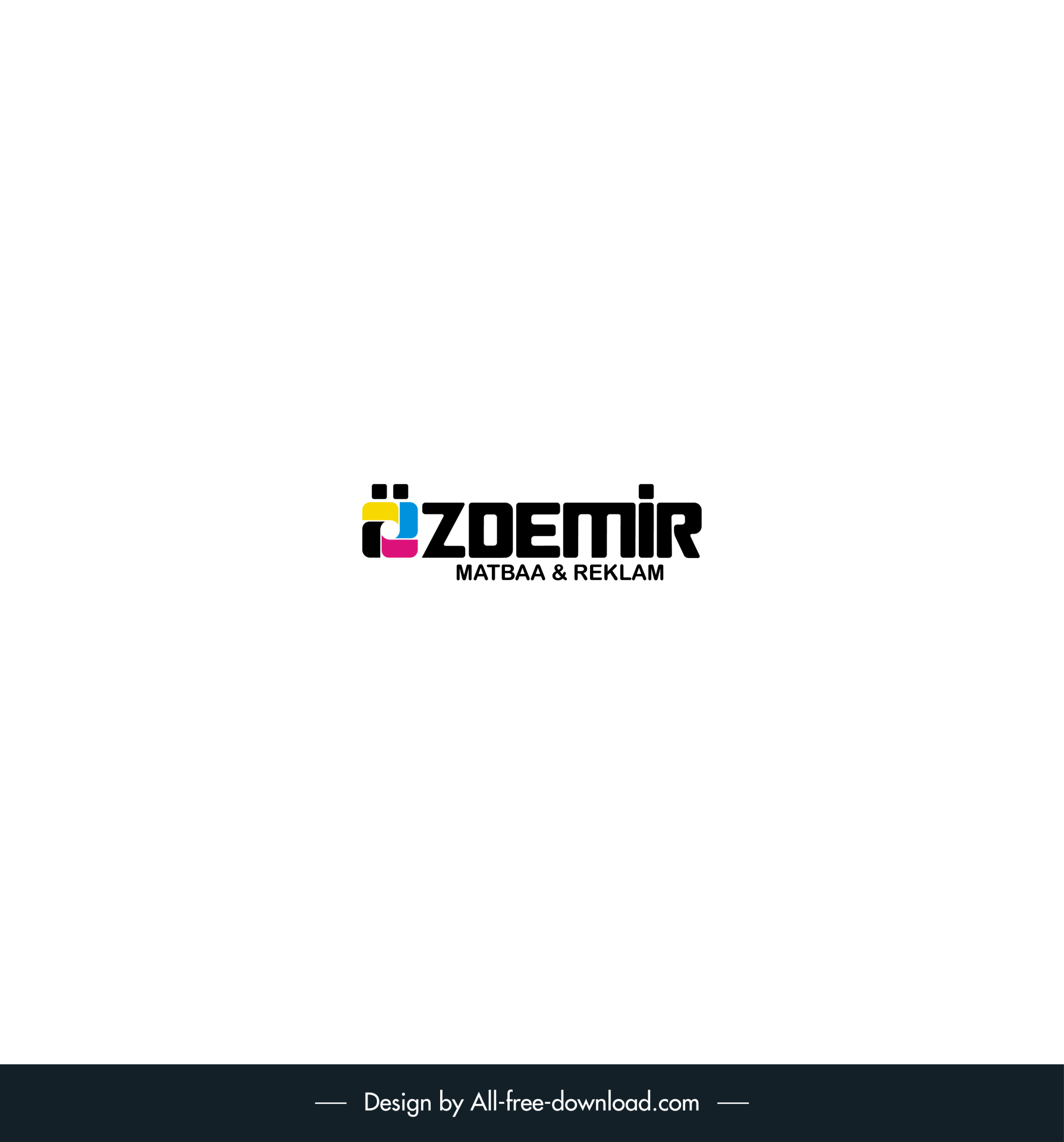 print and advertise logo template elegant flat texts geometric decor