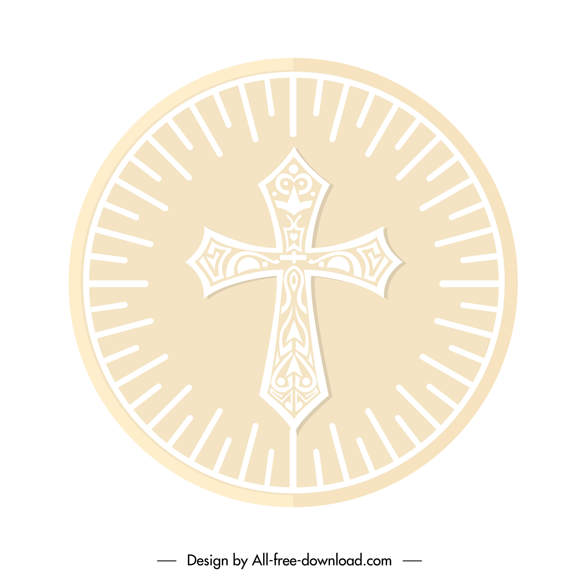 host religion icon holy cross rays decor round shape