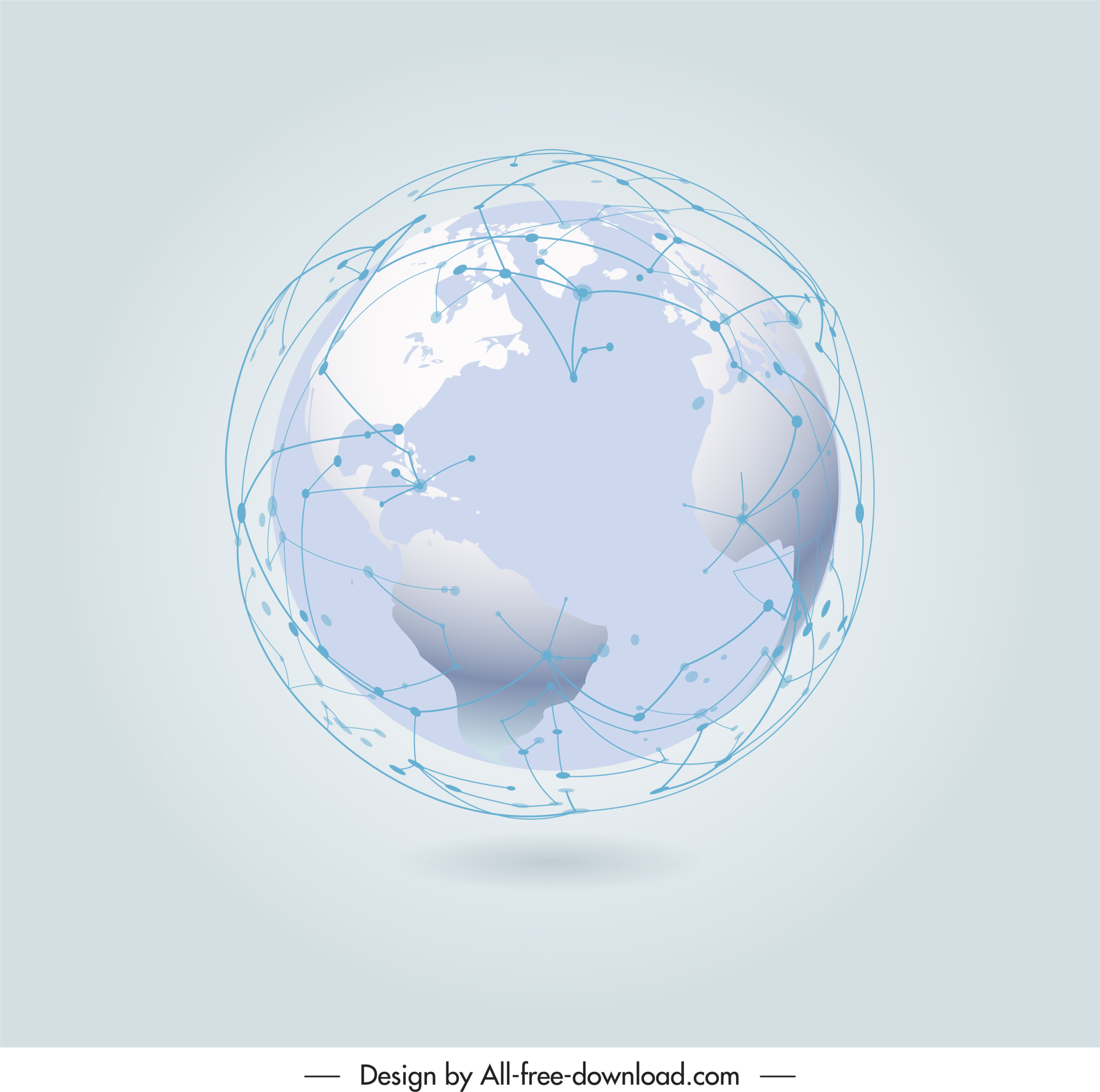 globe business icon connection points 3d sketch