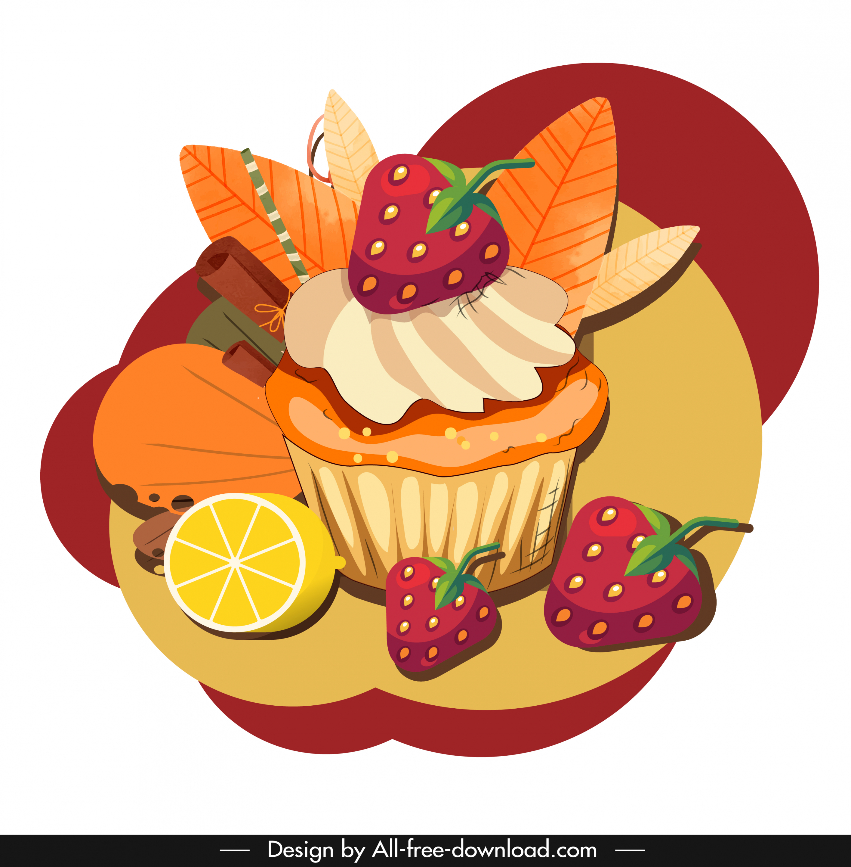 cake dessert icon colorful classical handdrawn sketch