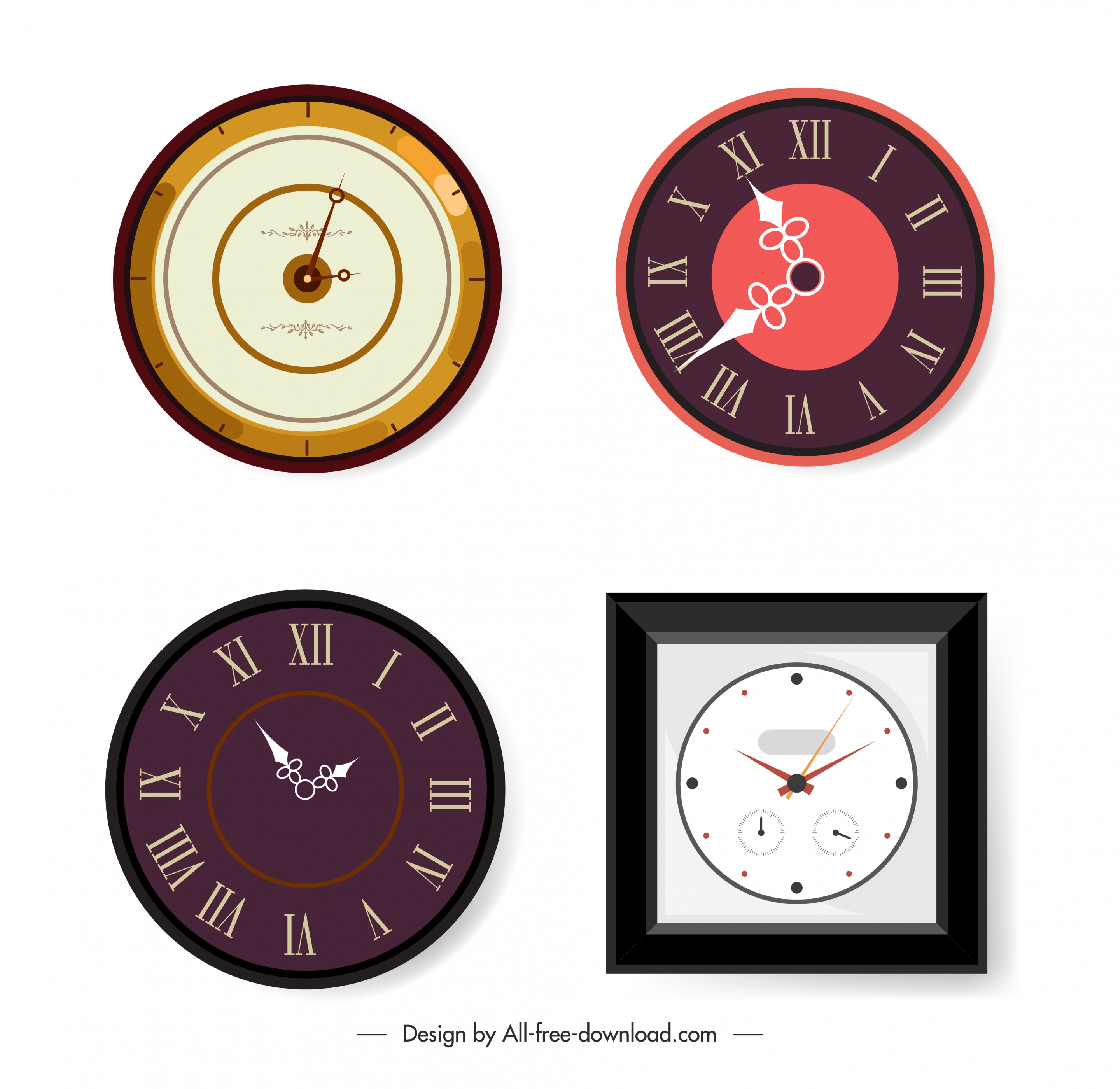 decorative clock icons elegant modern decor