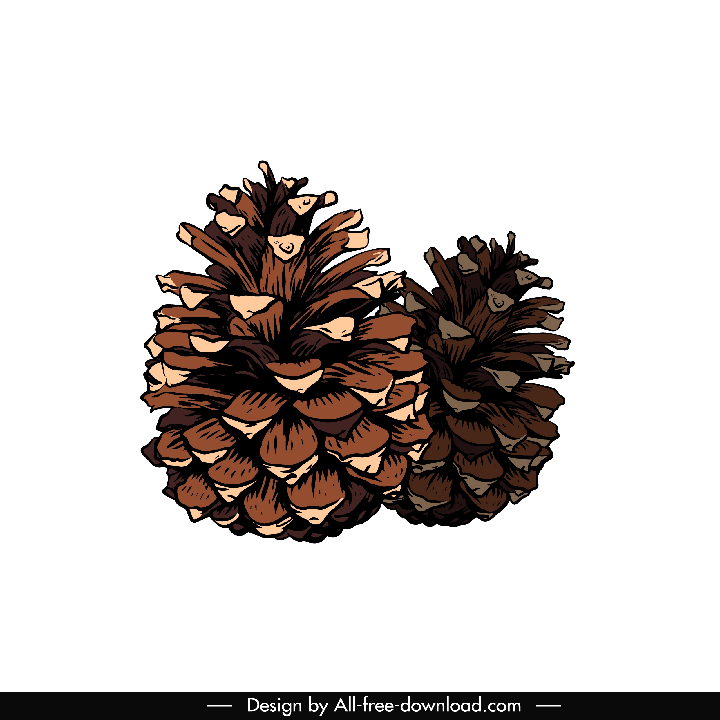 pine cone icon classical handdrawn sketch