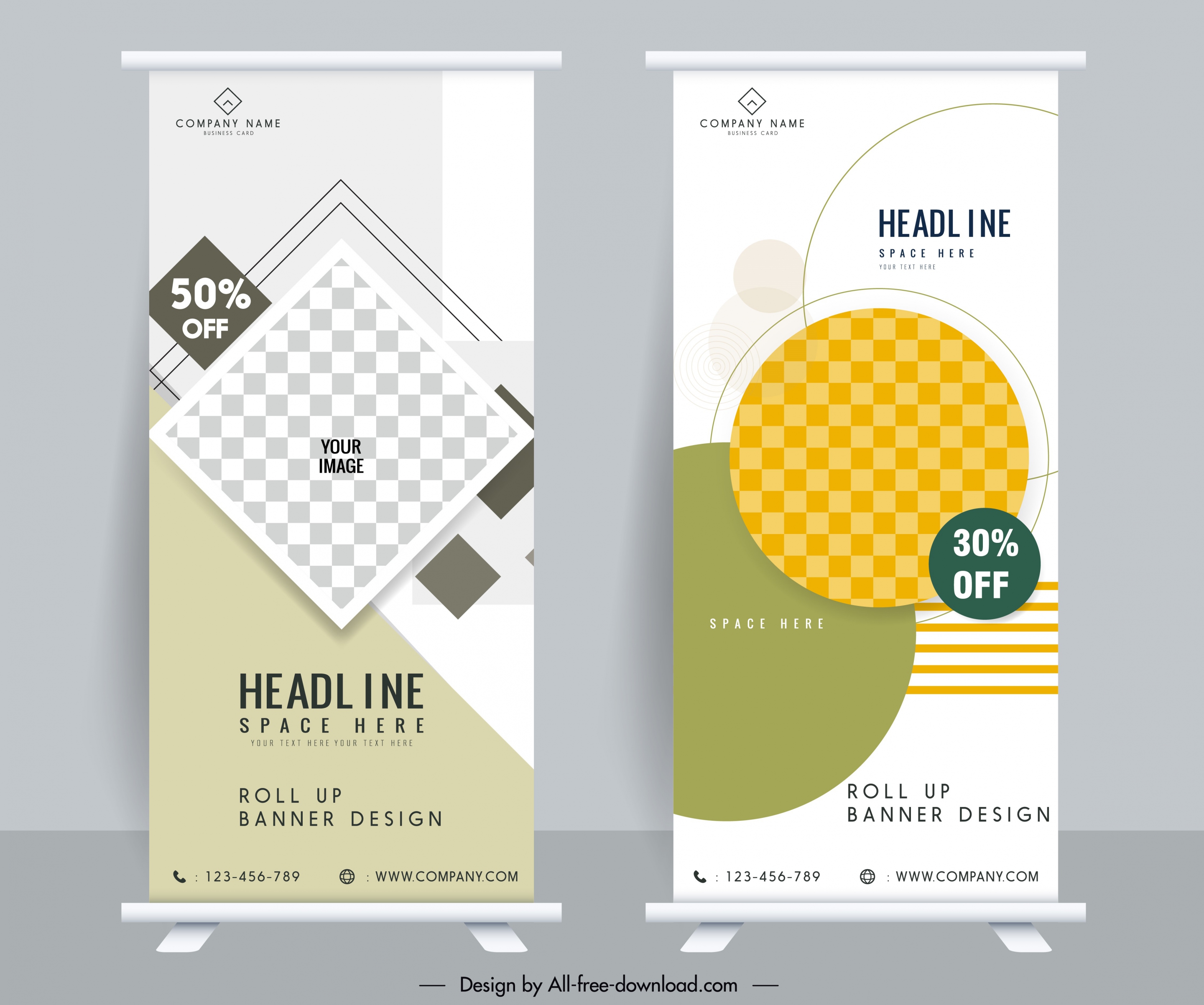 sales banner templates elegant modern standee shape