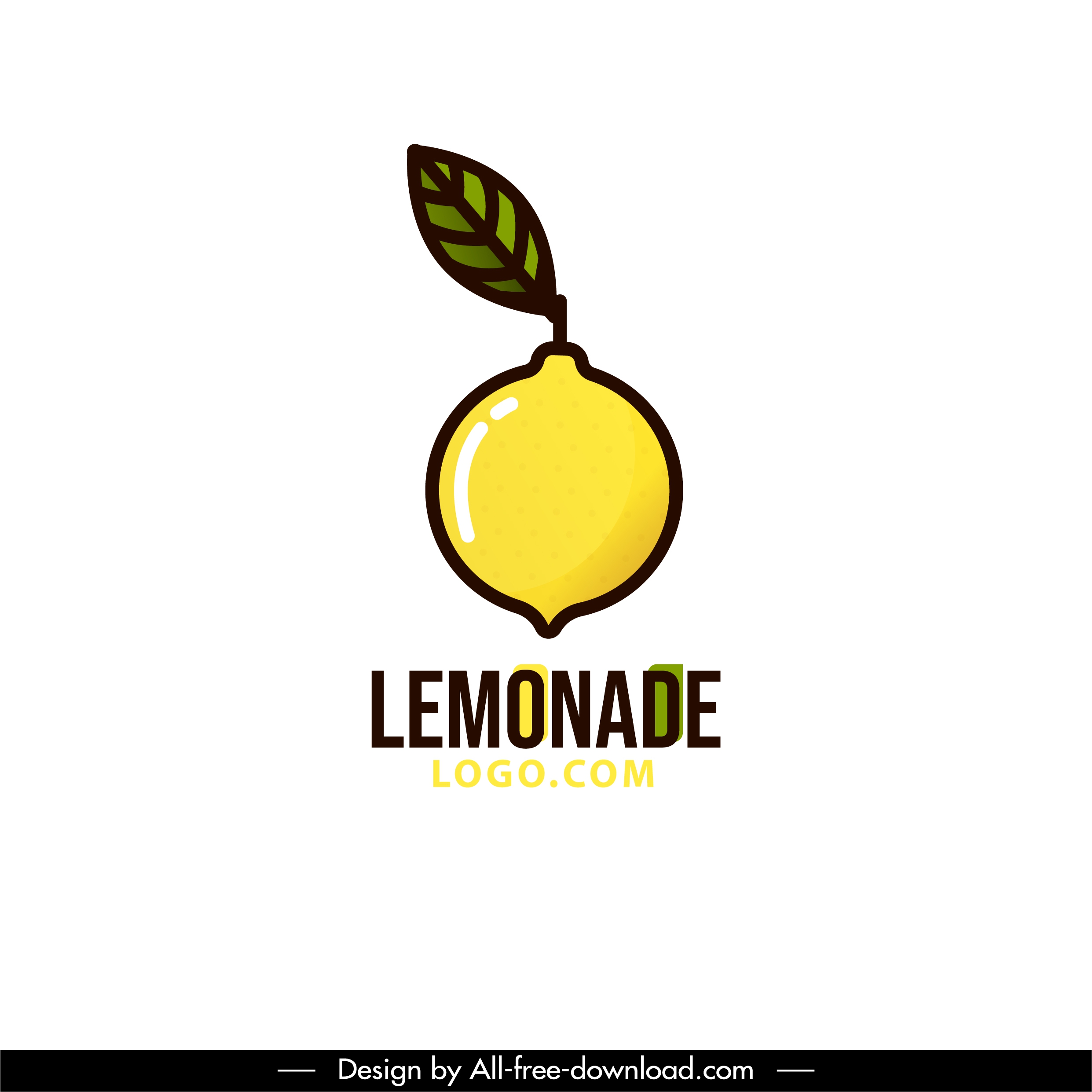 lemonade logo template flat yellow green sketch