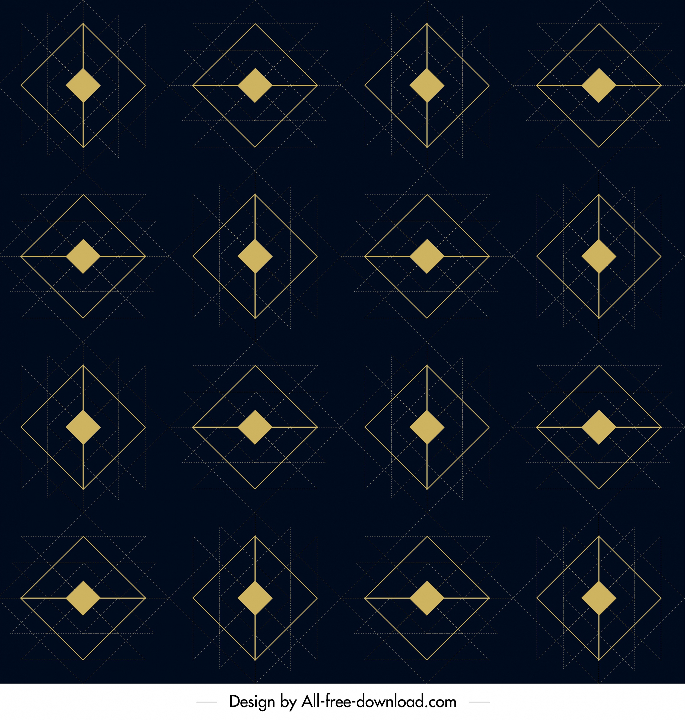 geometric pattern flat dark decor symmetric polygon sketch