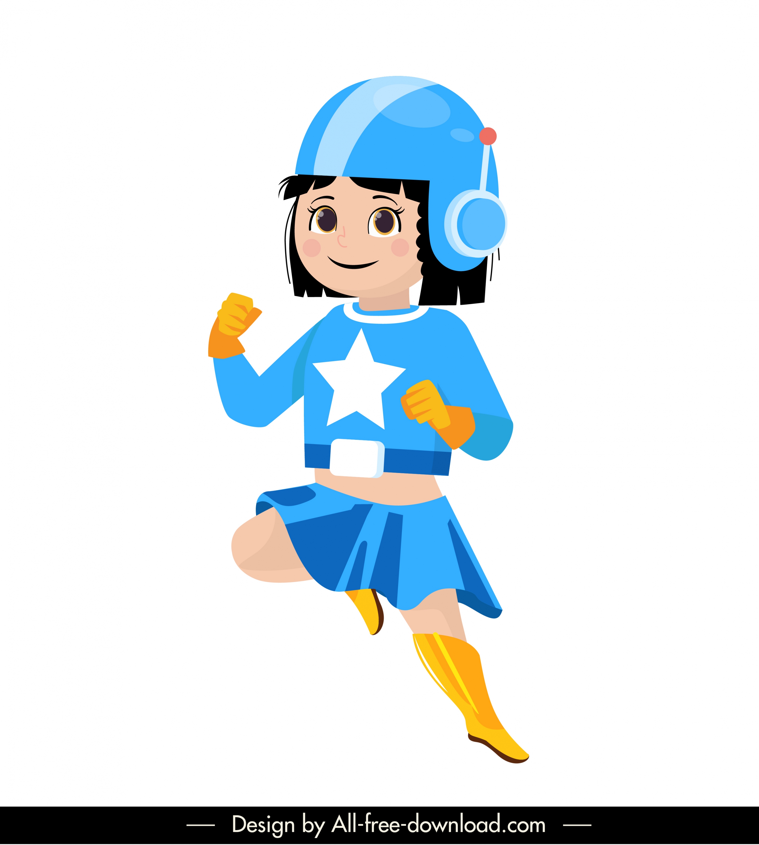 super woman icon girl sketch cute cartoon character