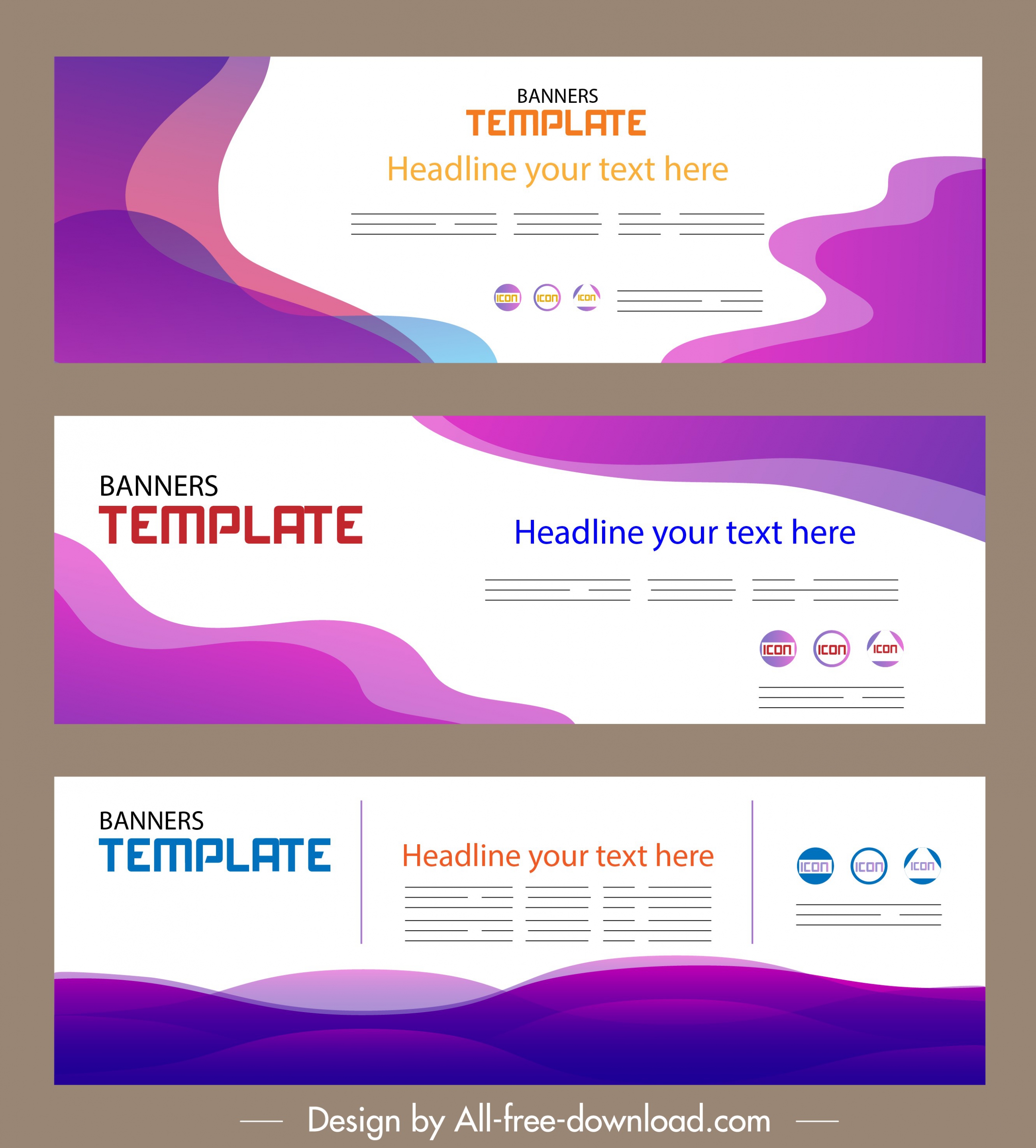 corporate banner templates horizontal design modern abstract decor