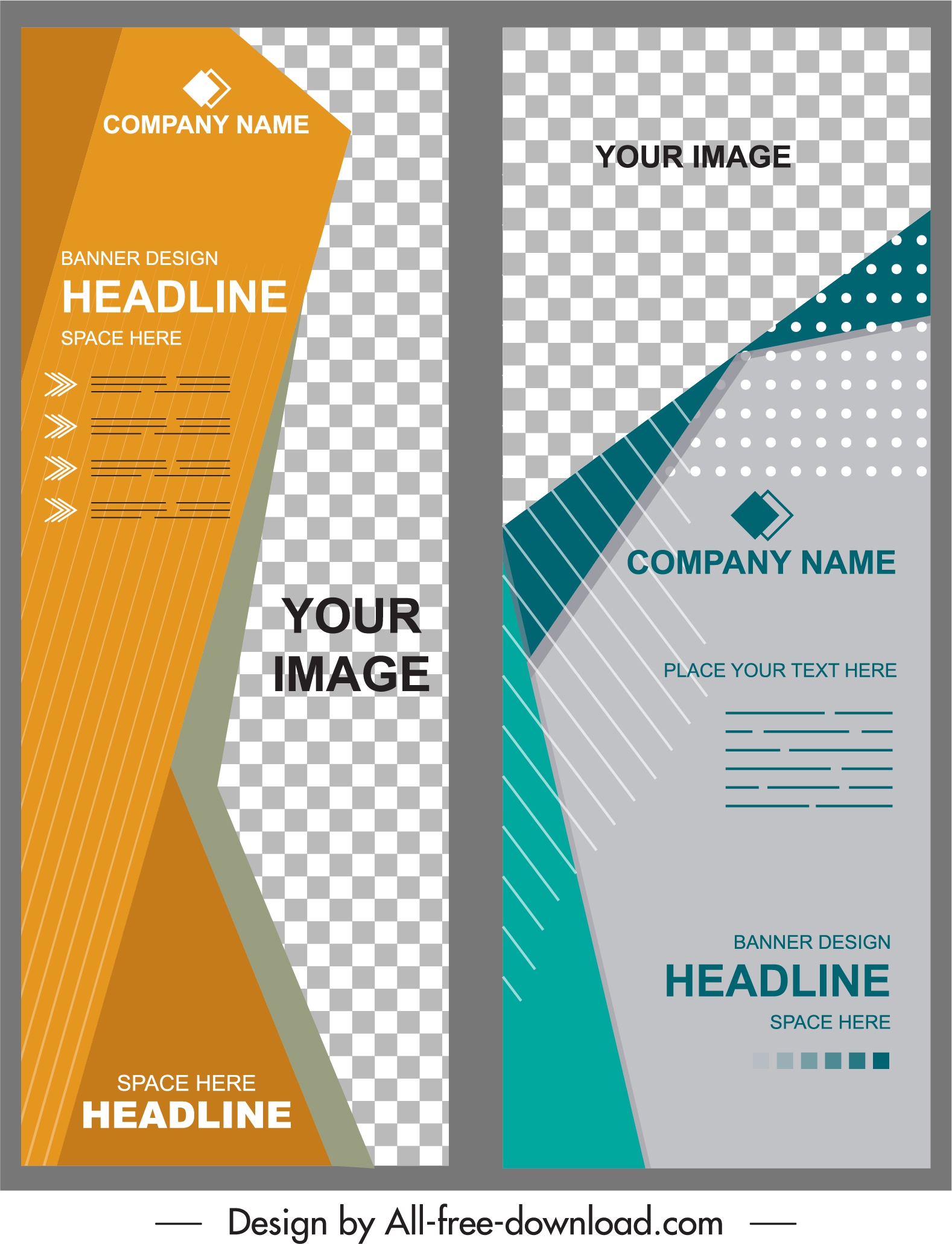 corporate banner templates modern checkered vertical standee design