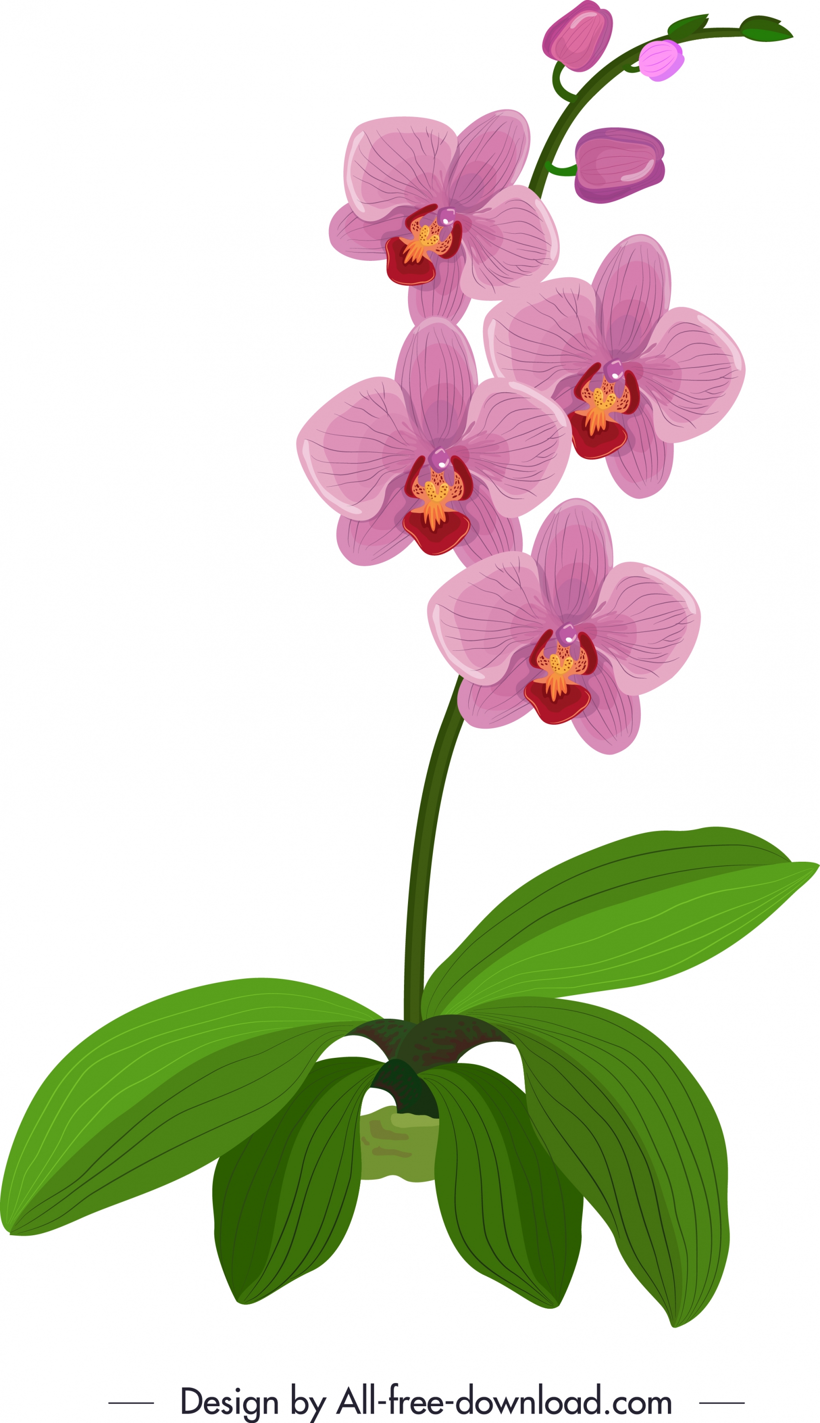 orchid icon green violet sketch