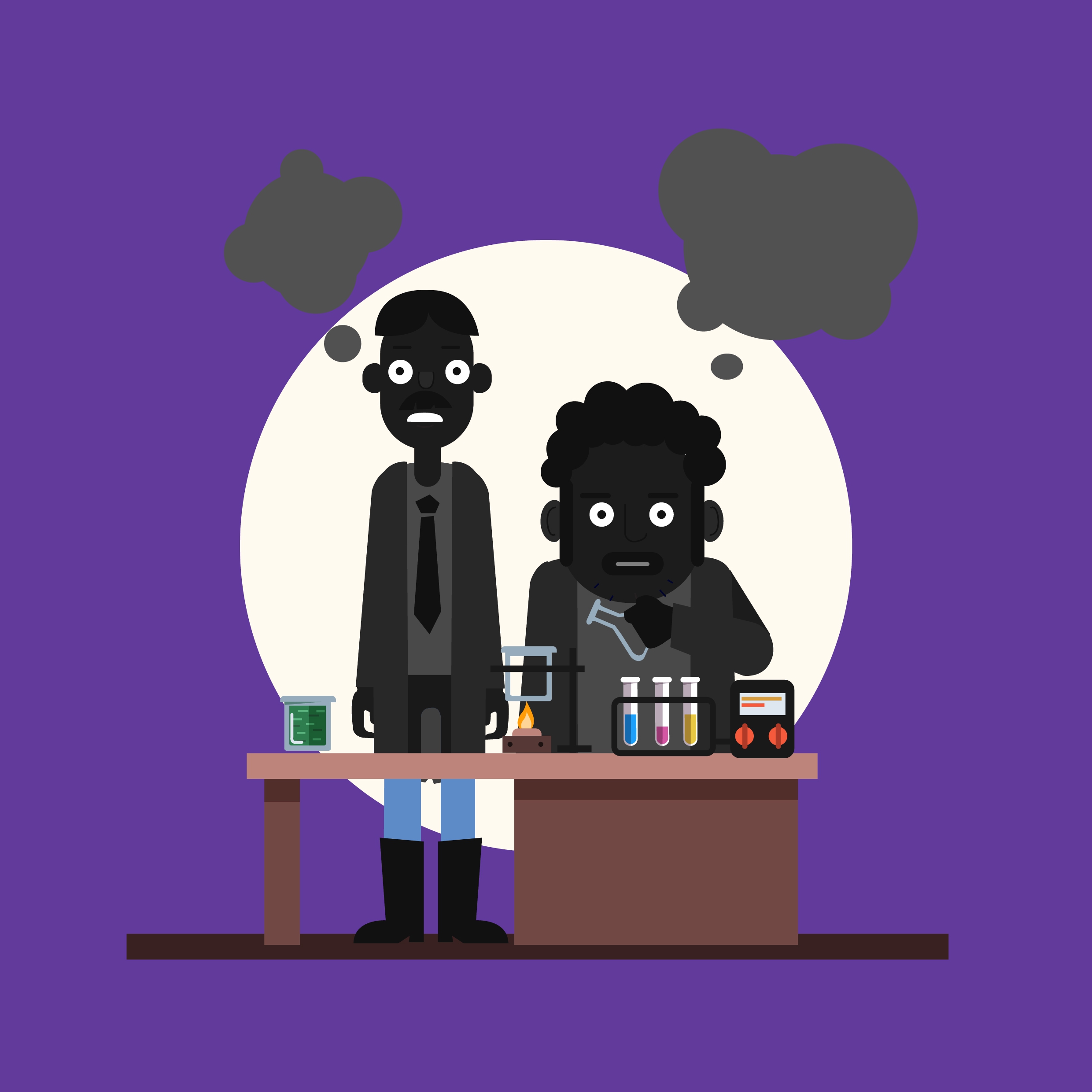 laboratory accident background funny cartoon characters