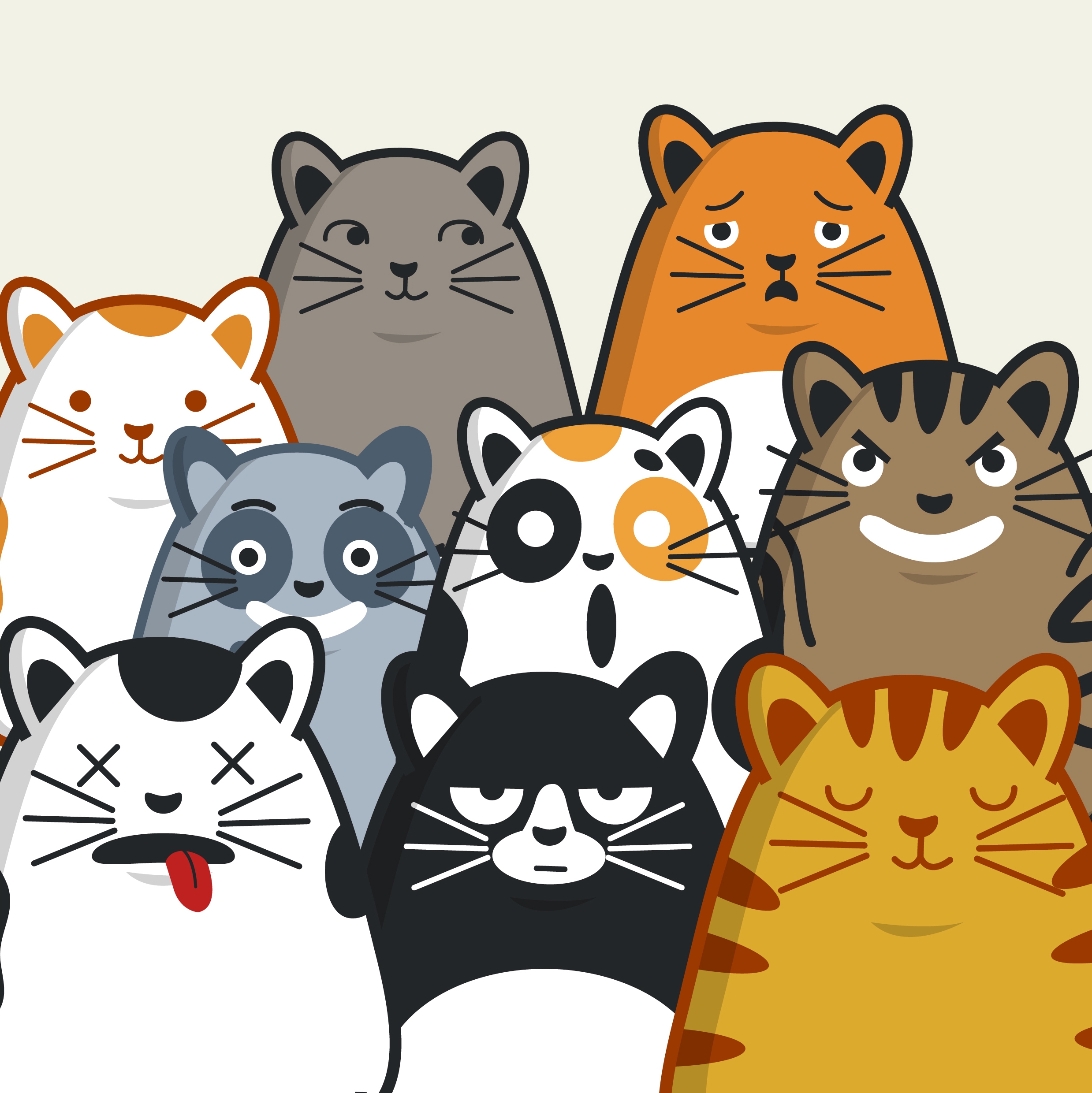 emotional background funny cat icons decor