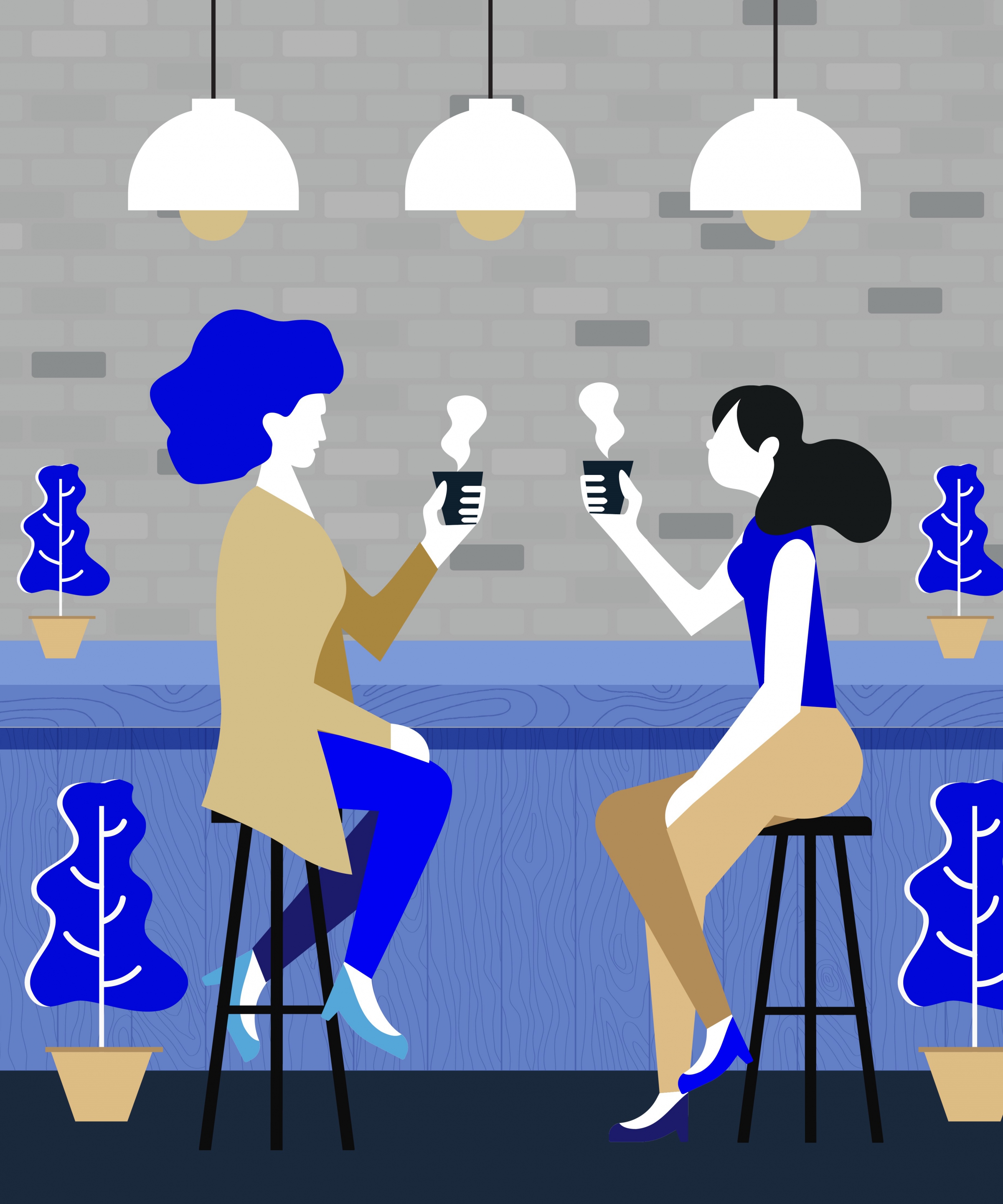 bar background relaxing women icon cartoon sketch