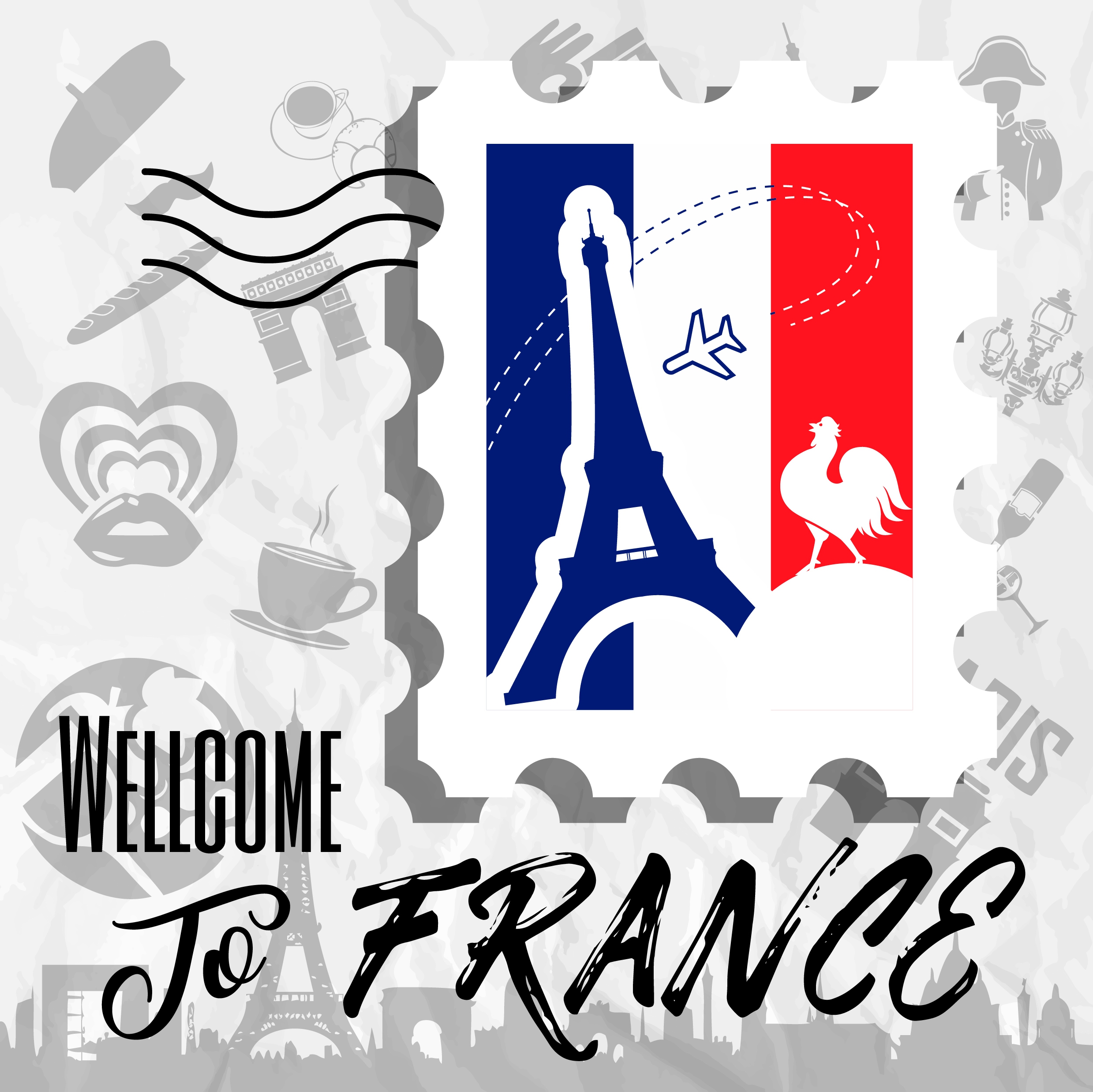 france advertising banner symbols decoration classical design