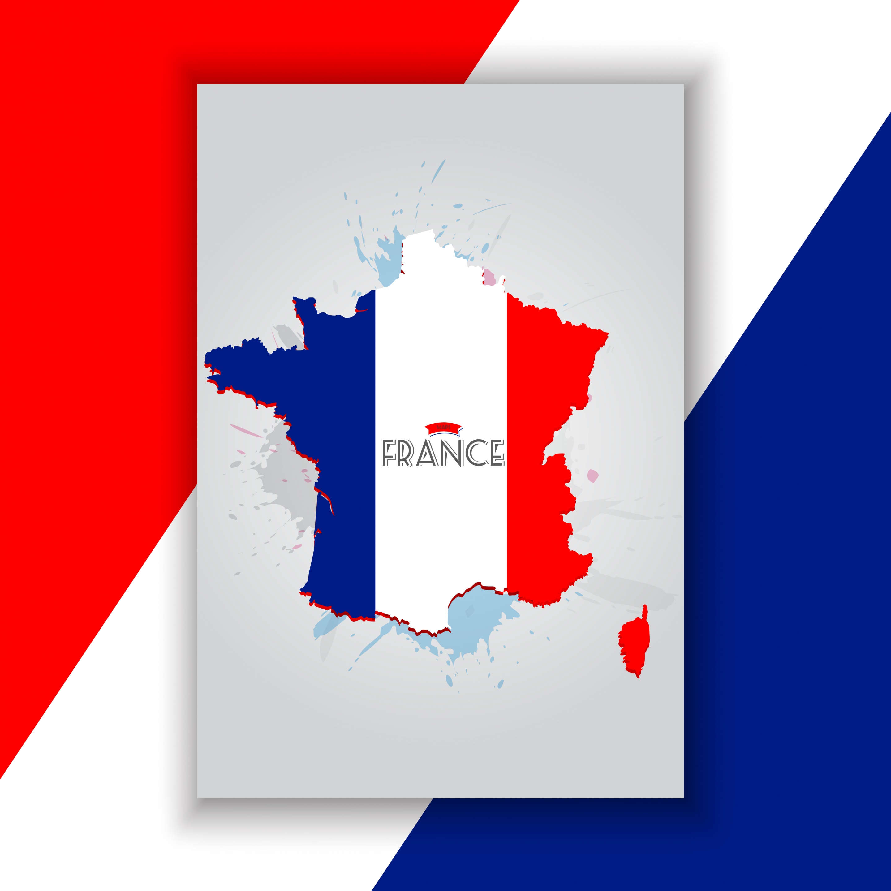 france background map flag icon decor grunge design