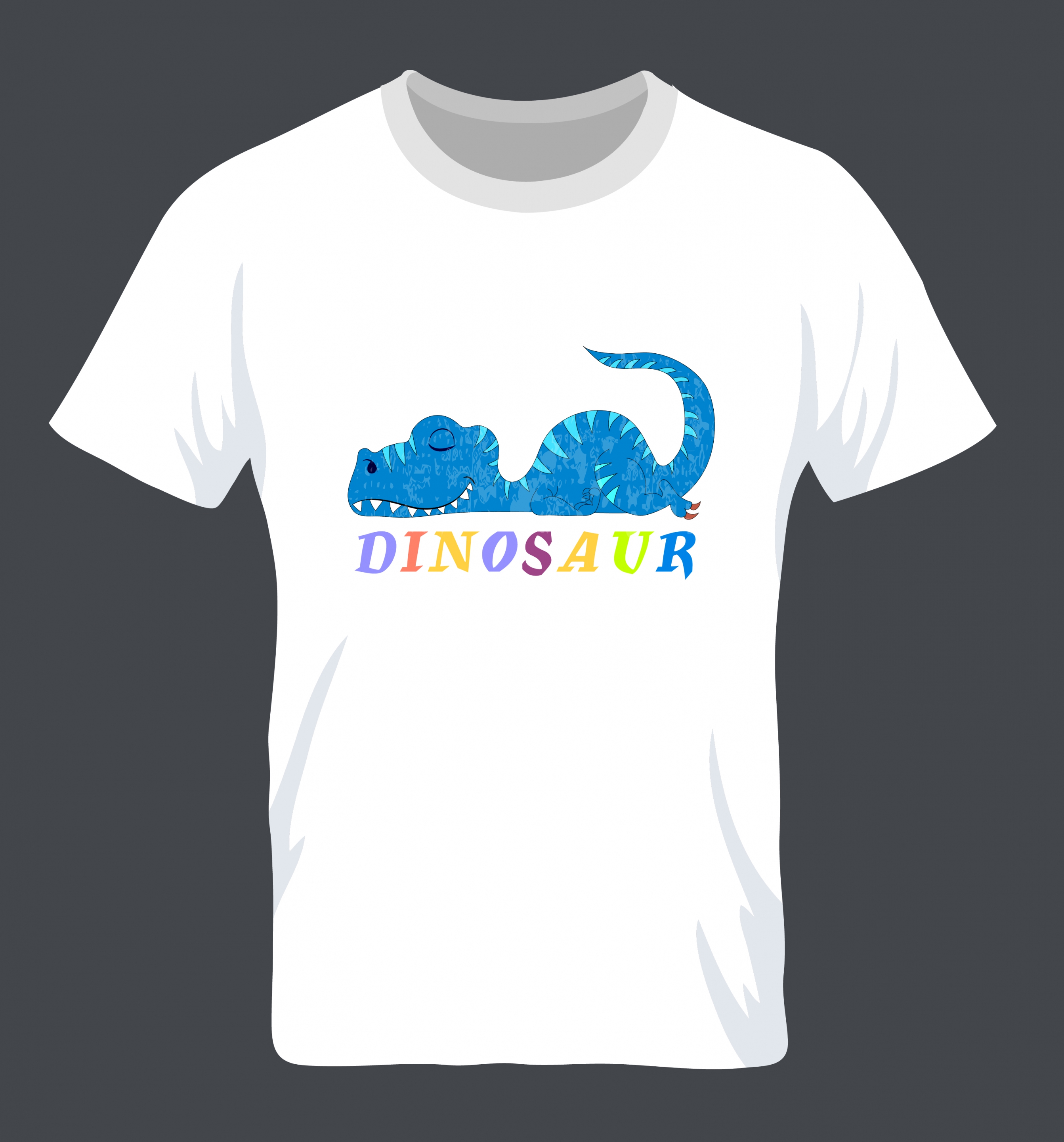 white tshirt template dinosaur icon decoration