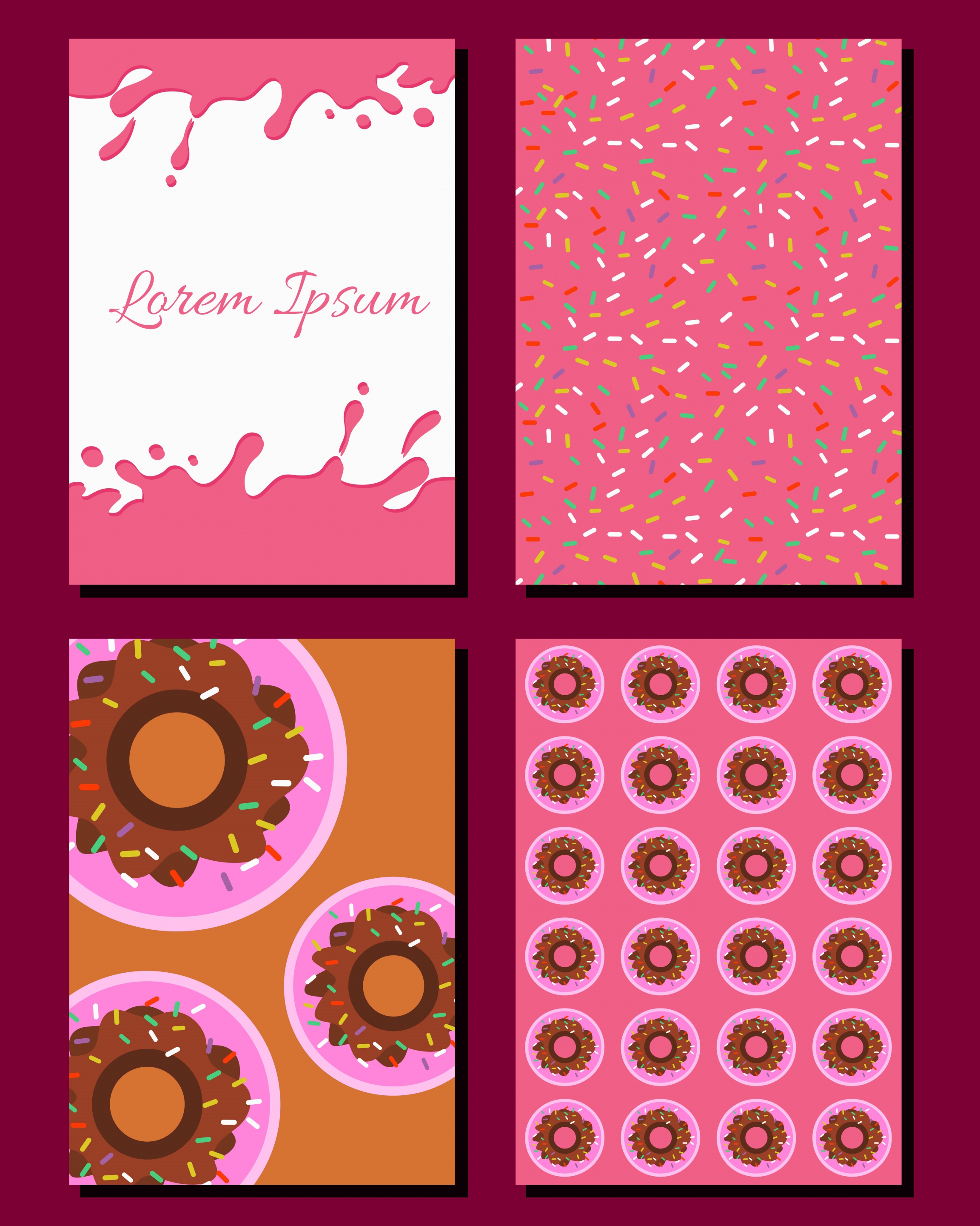 cakes design elements flat icons pink decor