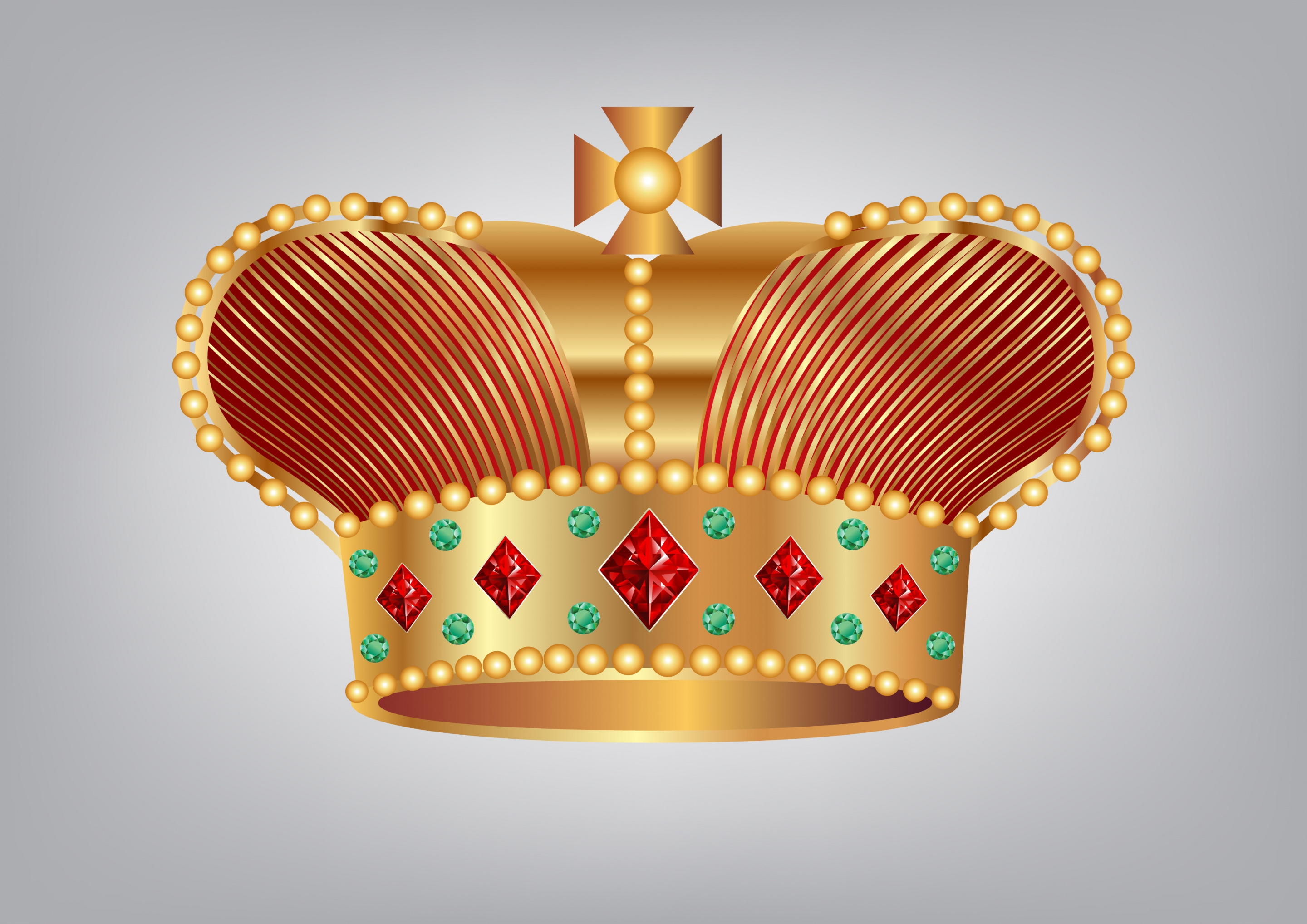 crown icons gems decoration shiny golden design