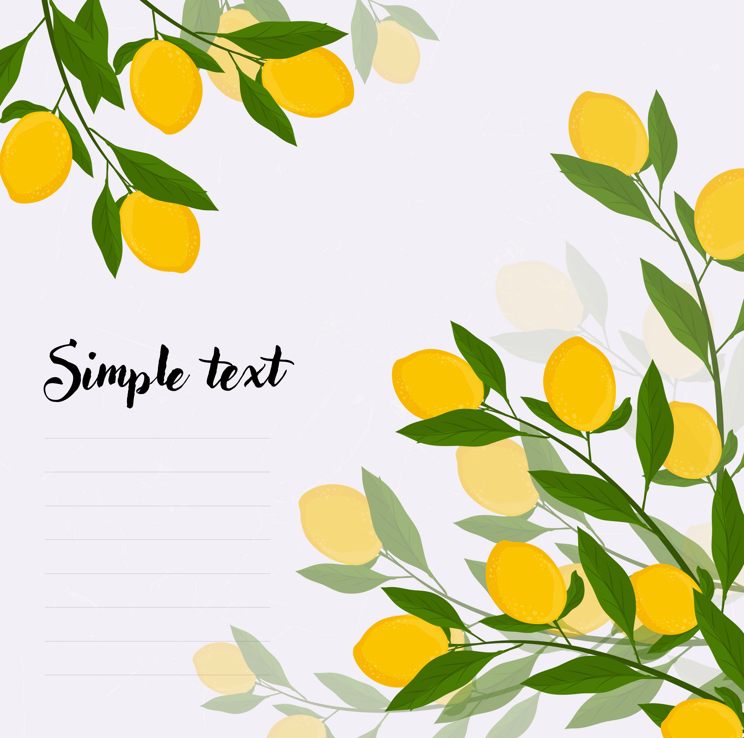 lemon tree background yellow green decoration