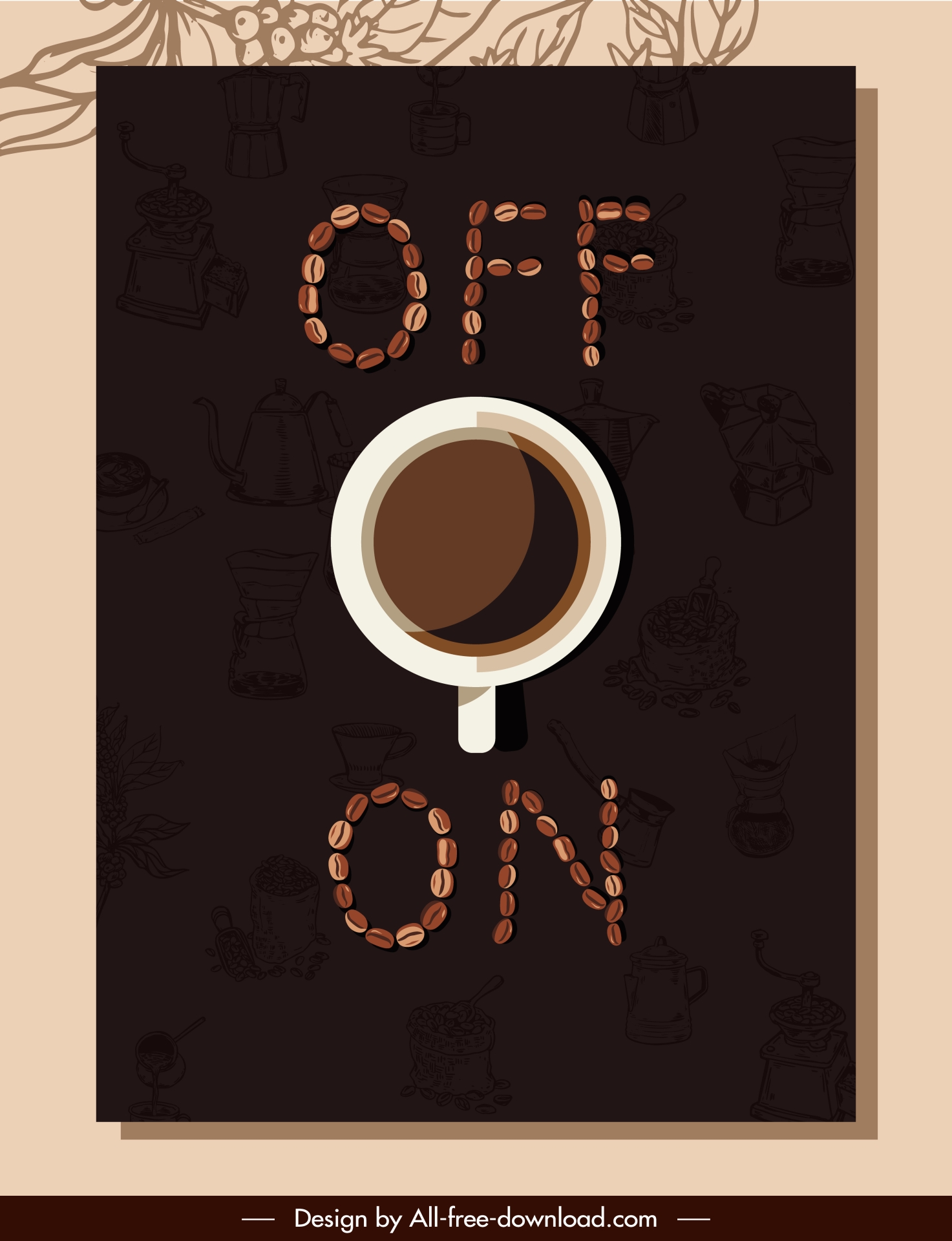 coffee background template flat dark classic