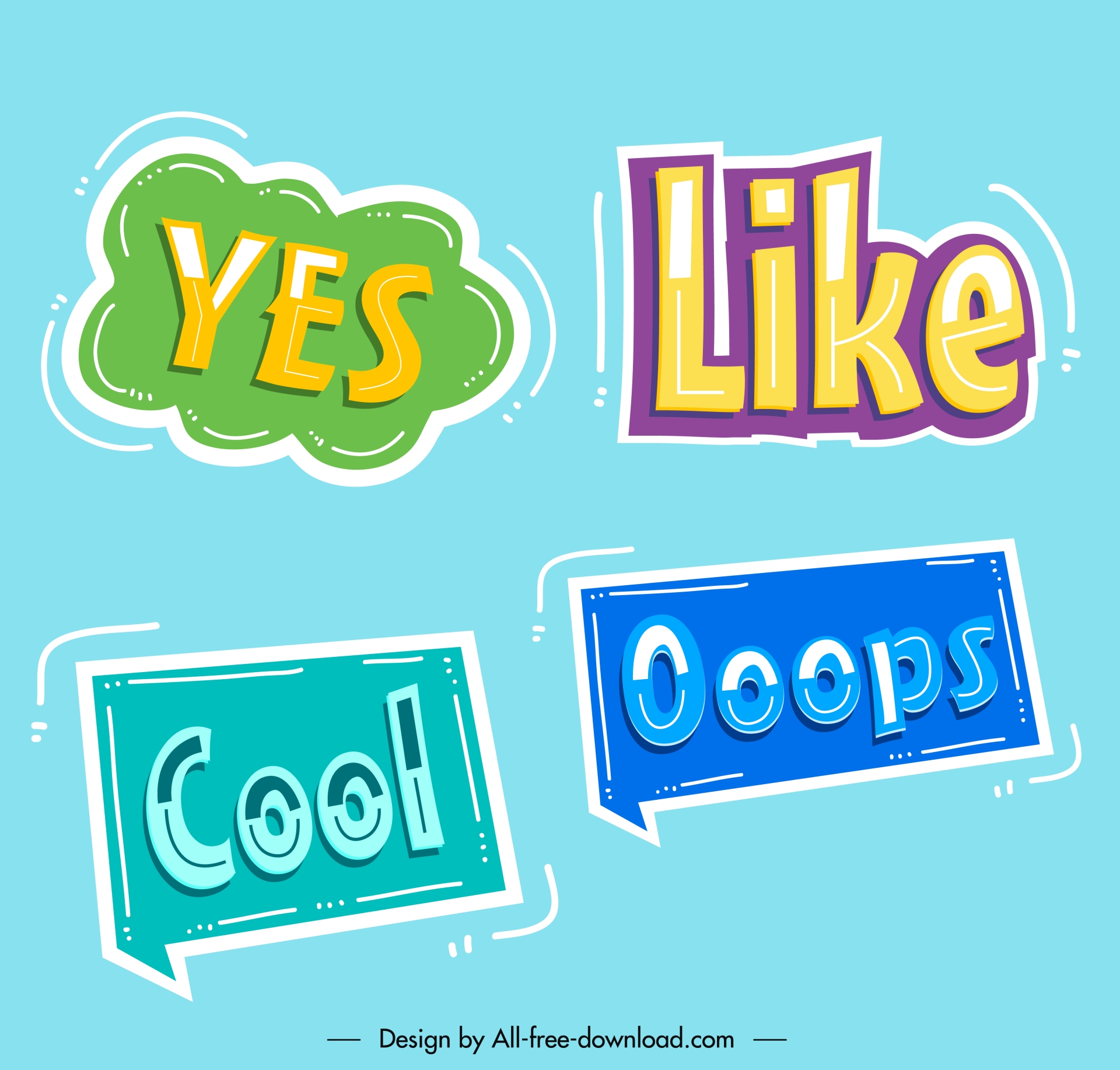 common lables design elements speech bubble texts