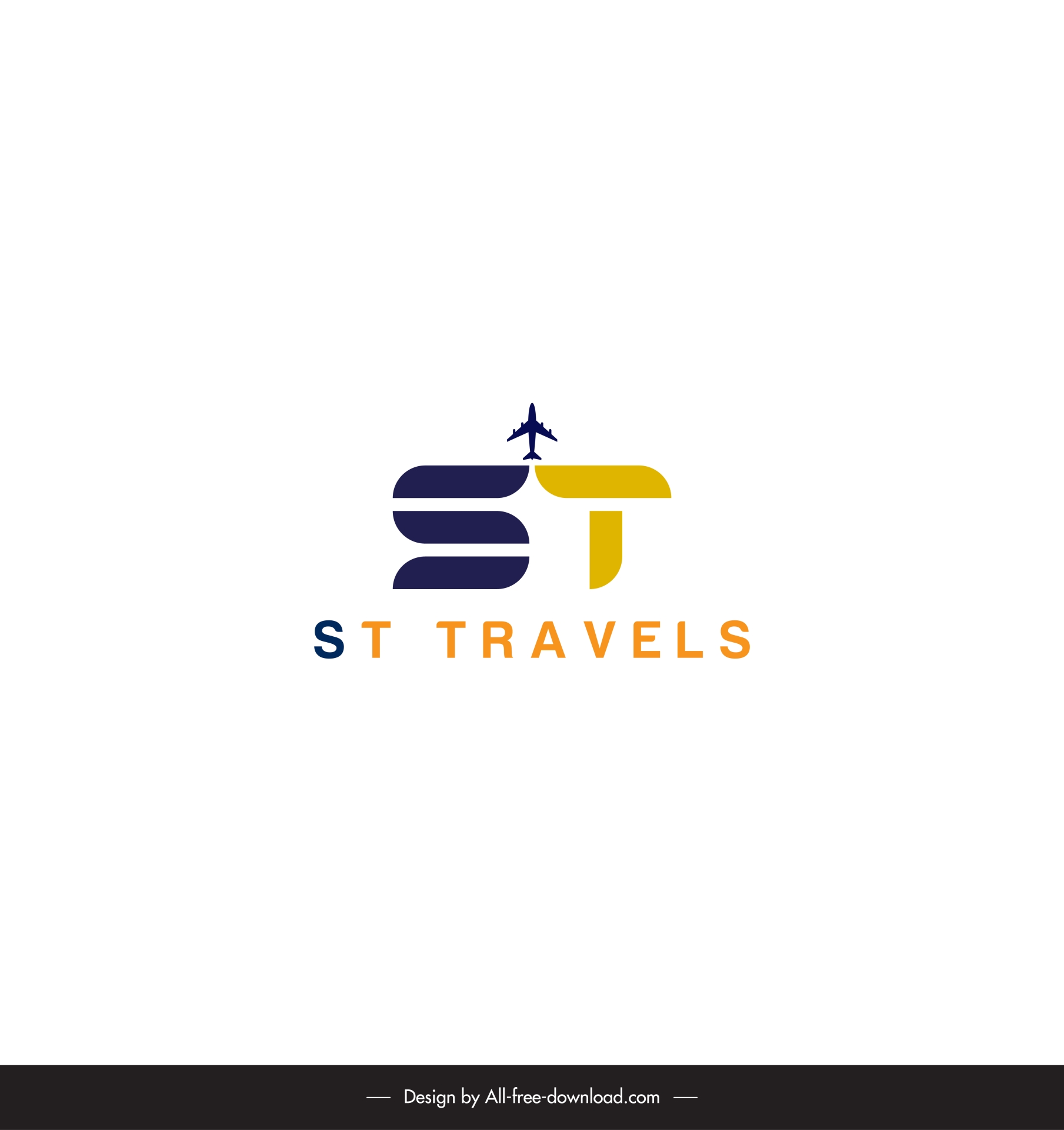 st logo for travels template flat text airplane 