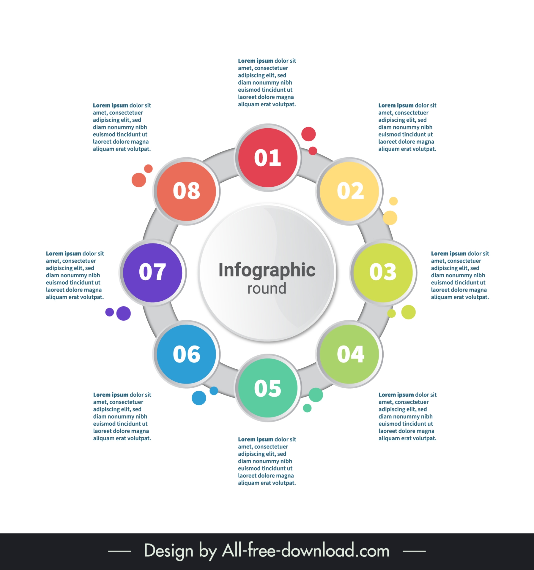 infographic design elements symmetric round shape layout