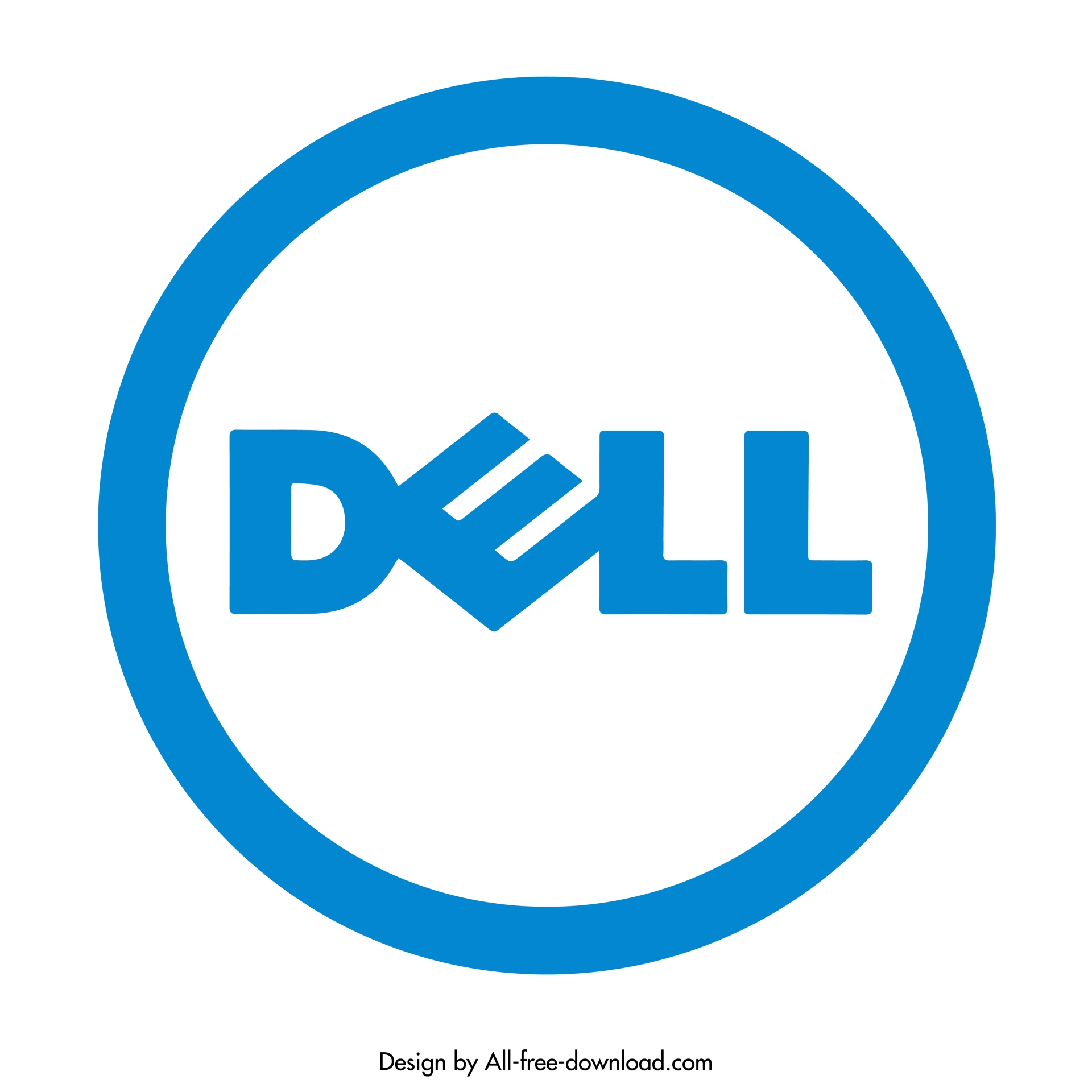 dell logo template elegant flat  circle text isolation