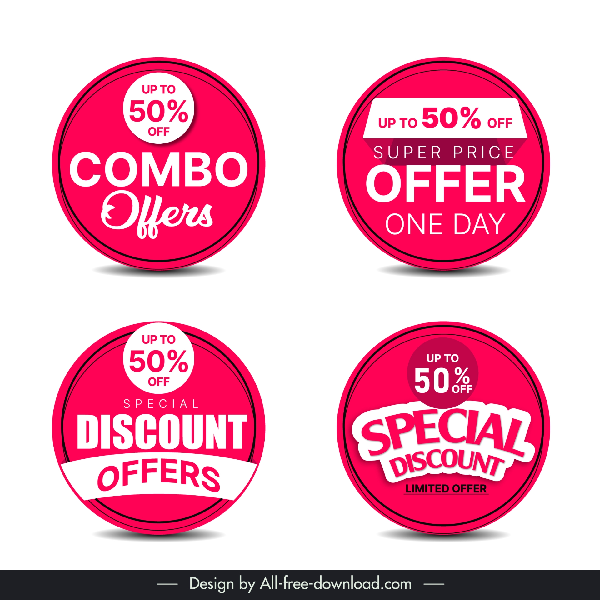 discount stamp templates collection elegant flat circles design 